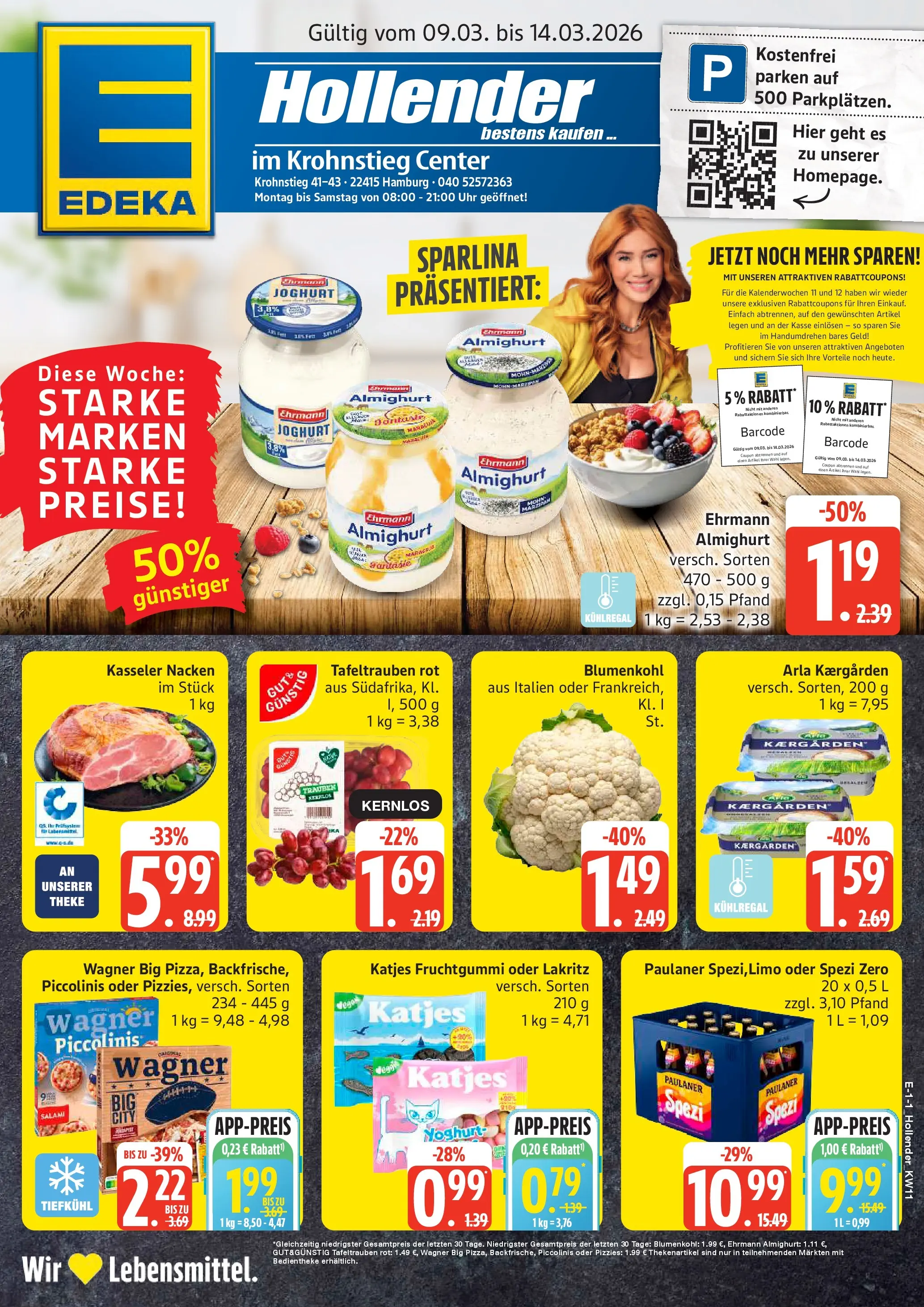 Edeka prospekt Hamburg	 (ab 09.03.2026) » Angebote Online | Seite: 1 | Produkte: Butter, Joghurt, Piccolinis, Uhr