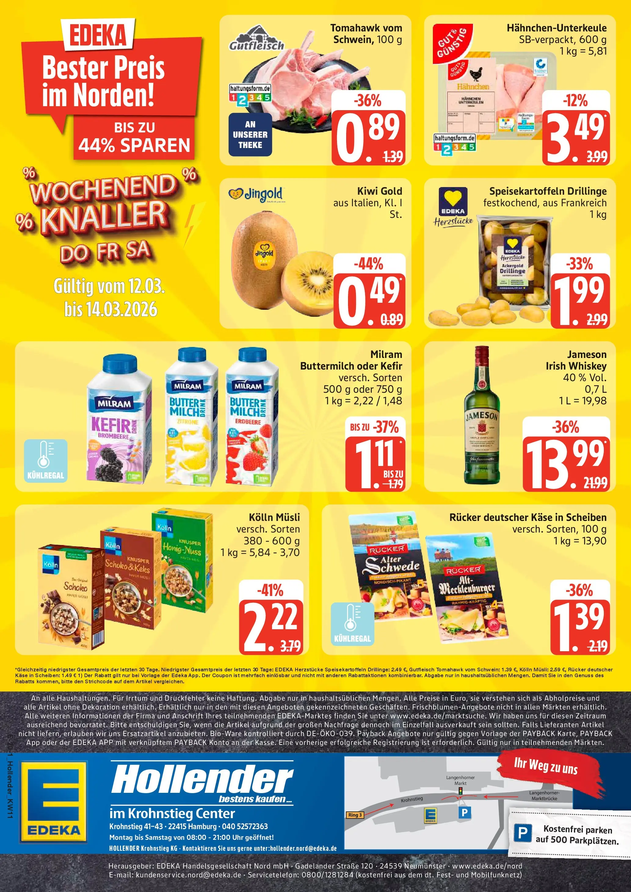 Edeka prospekt Hamburg	 (ab 09.03.2026) » Angebote Online | Seite: 22 | Produkte: Musli, Buttermilch, Kolln, Whiskey