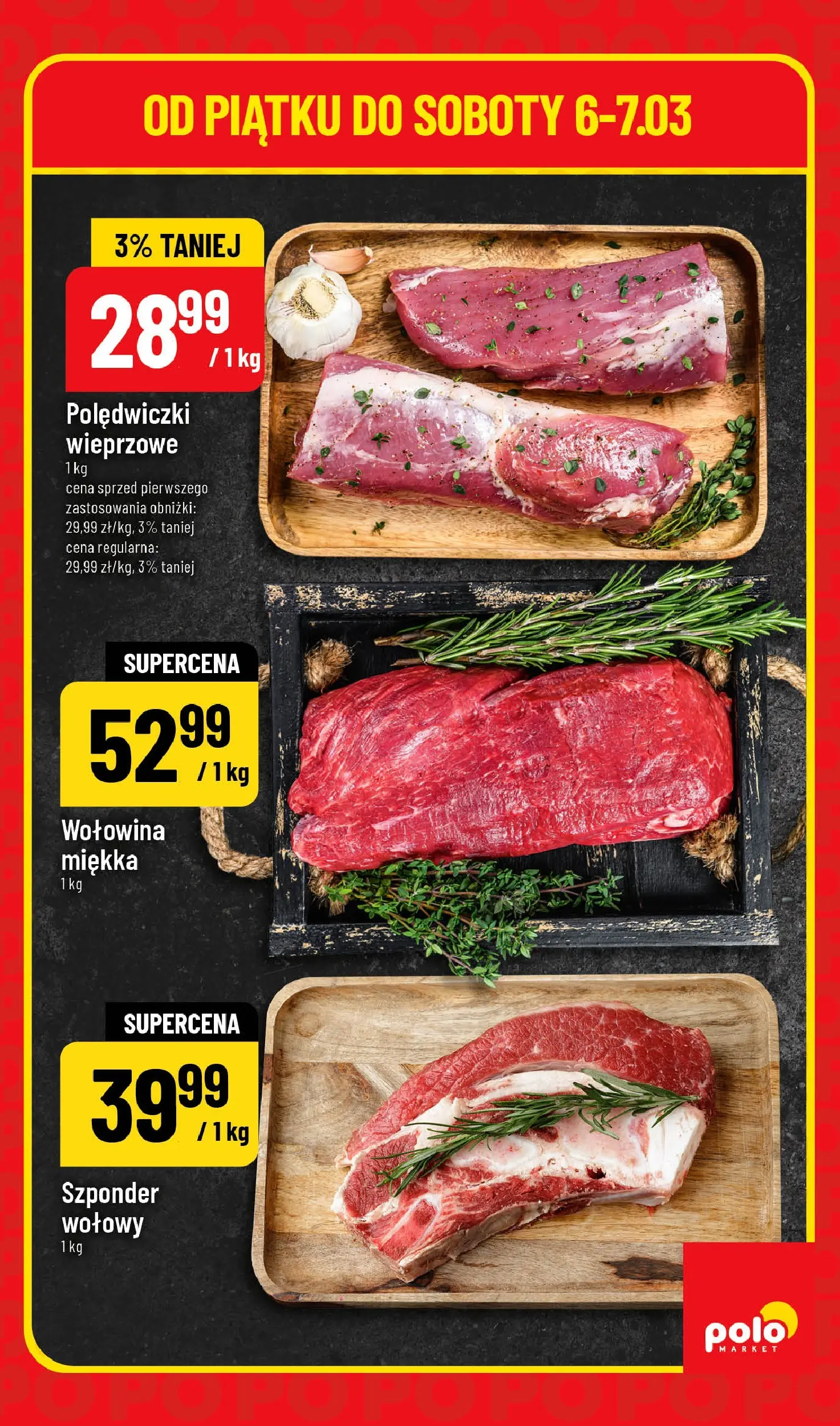 Nowa POLOmarket gazetka od jutra 05.03.2026 (PDF) | Strona: 5 | Produkty: Polędwiczki wieprzowe, Wołowina