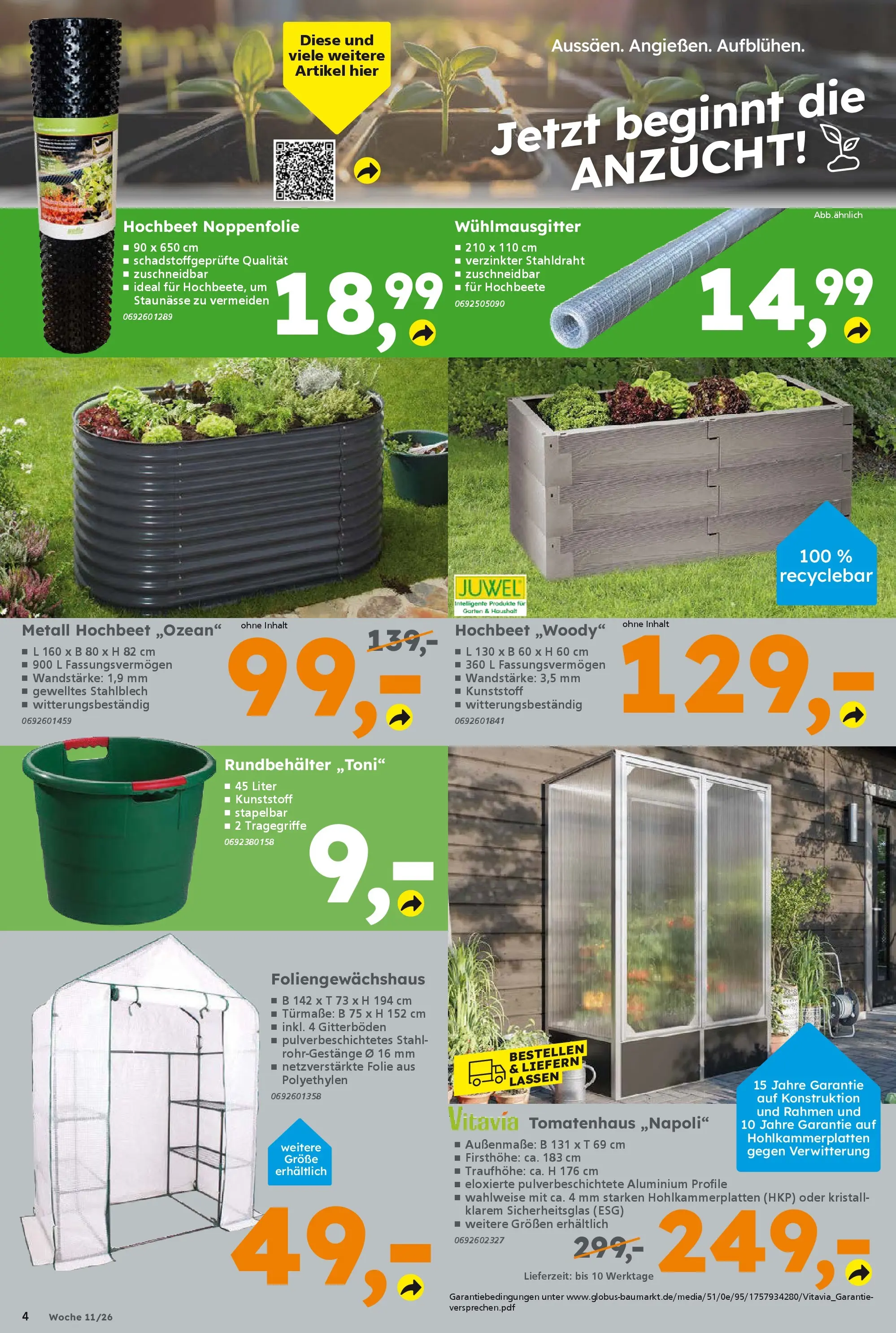 Globus Baumarkt Prospekt Völklingen	 (ab 09.03.2026) zum Blättern | Seite: 4 | Produkte: Hochbeet