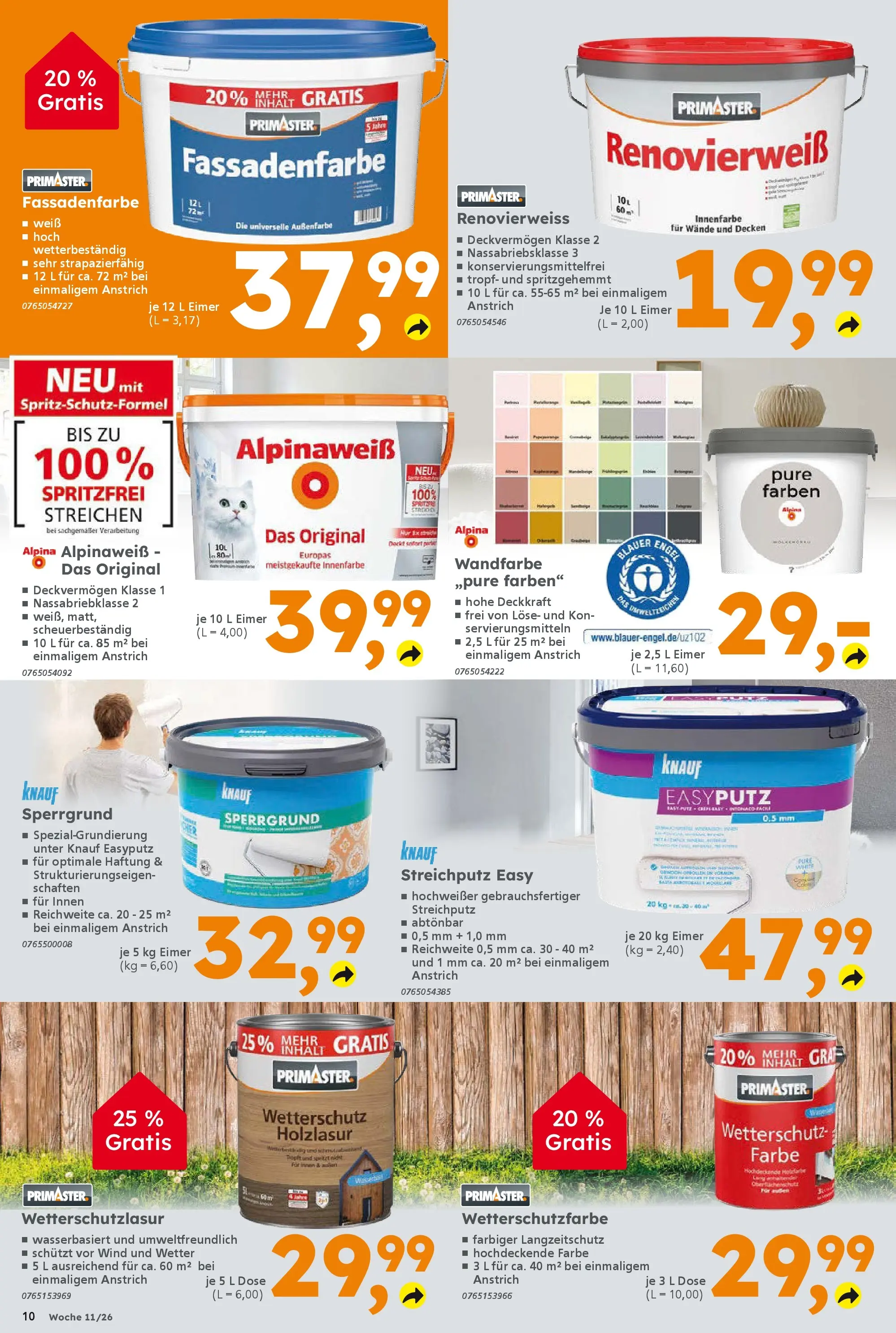 Globus Baumarkt Prospekt Völklingen	 (ab 09.03.2026) zum Blättern | Seite: 10 | Produkte: Wandfarbe