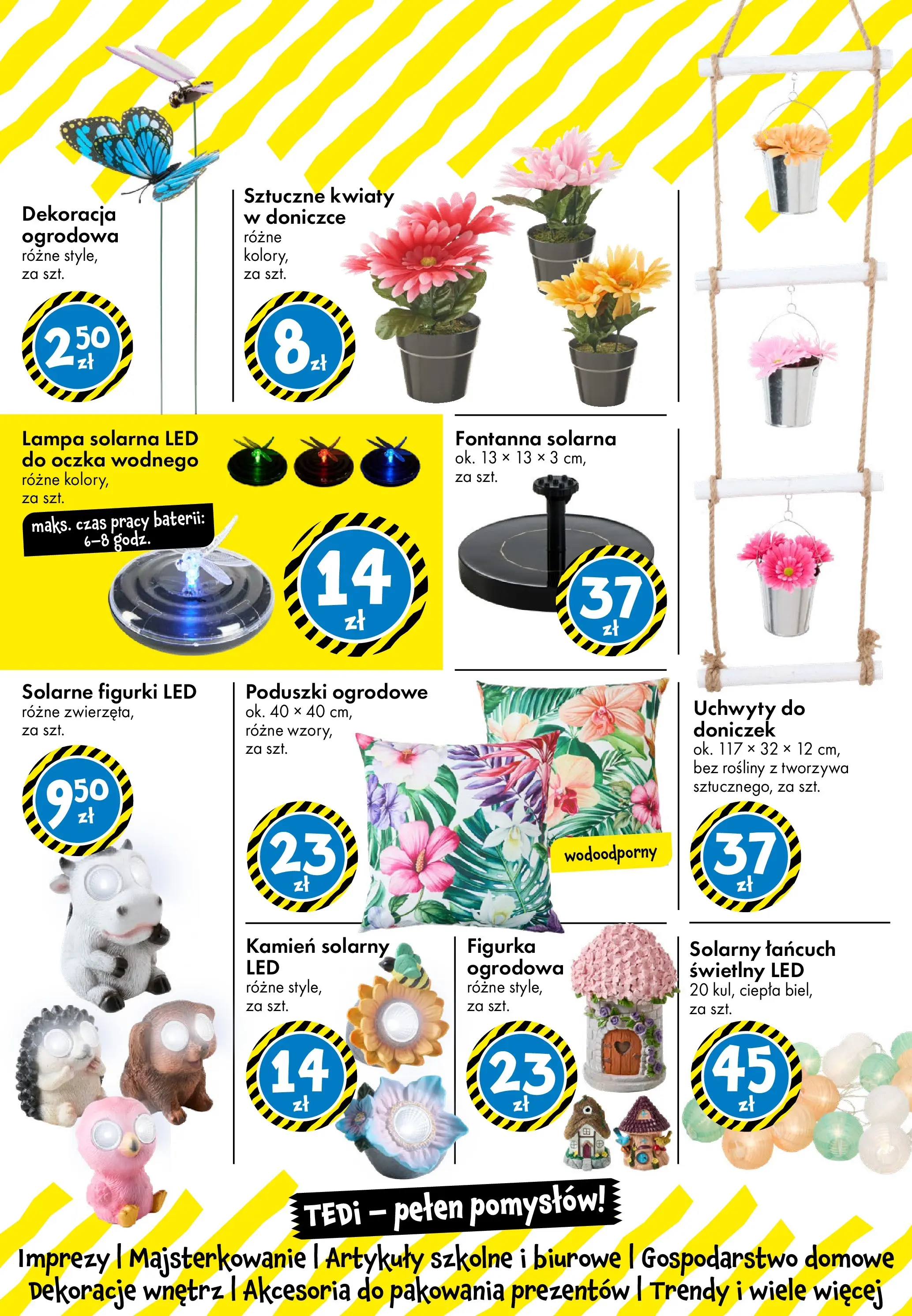 TEDi gazetka od (06.03.2026 - 14.03.2026) | Strona: 29 | Produkty: Lampa solarna, Figurki, Artykuły szkolne, Kwiaty