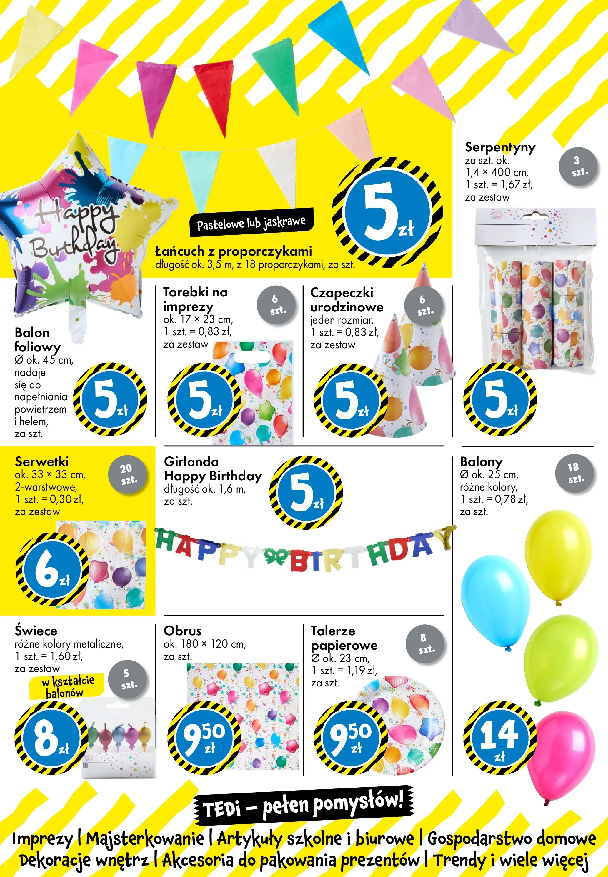 TEDi gazetka od (06.03.2026 - 14.03.2026) | Strona: 34 | Produkty: Talerze, Artykuły szkolne, Świece, Torebki