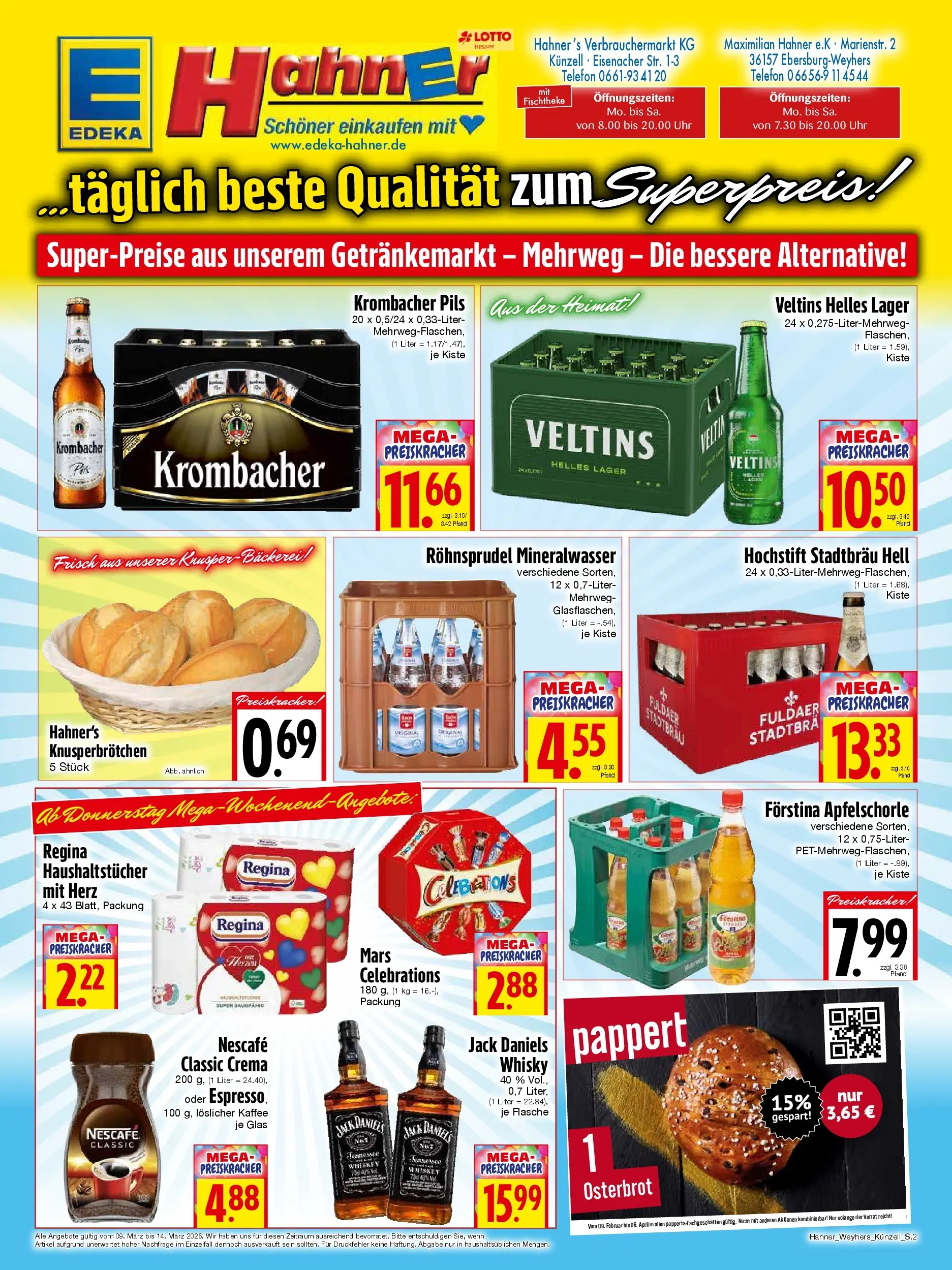 Angebote - Edeka Hahner: Wochenangebote (ab 08.03.2026) zum Blättern | Seite: 2