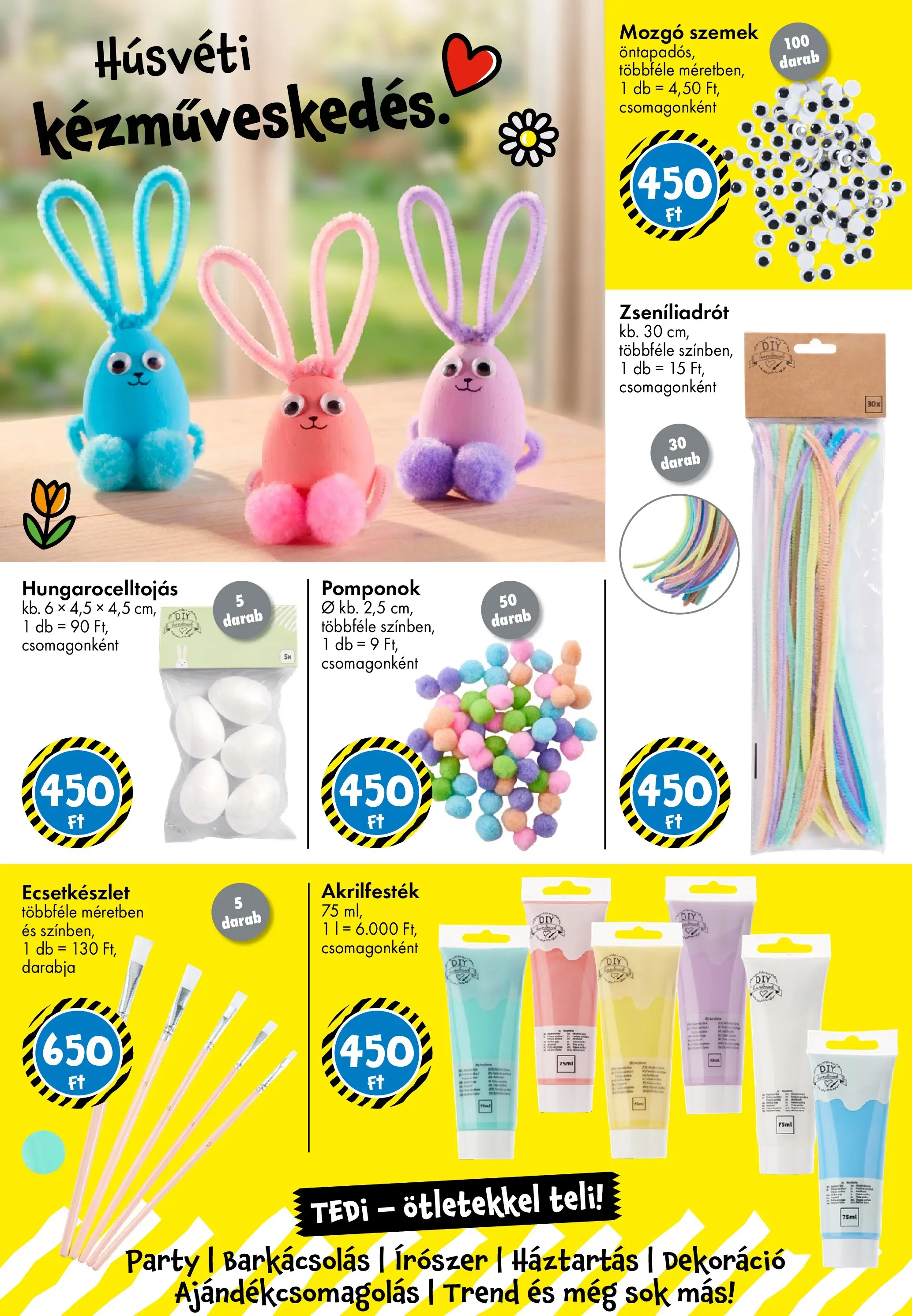 TEDi akciós újság - 2026.03.06. -tól/töl > akció, lapozható szórólap 🛍️ | Oldal: 4 | Termékek: Akrilfesték, Dekoráció
