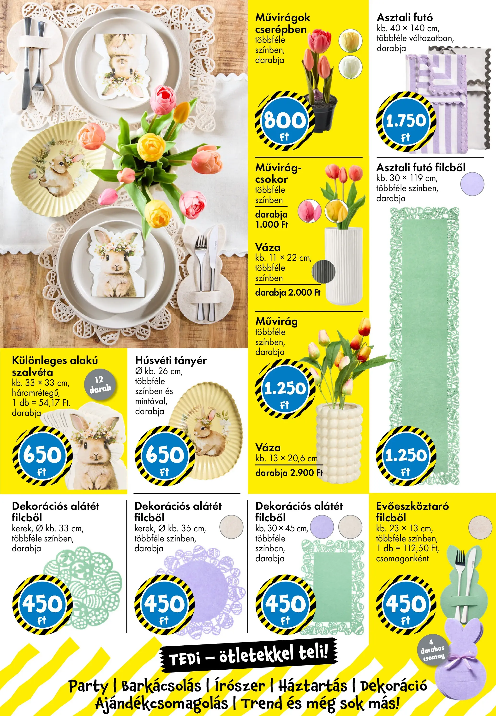 TEDi akciós újság - 2026.03.06. -tól/töl > akció, lapozható szórólap 🛍️ | Oldal: 6 | Termékek: Váza, Tányér, Művirág, Dekoráció