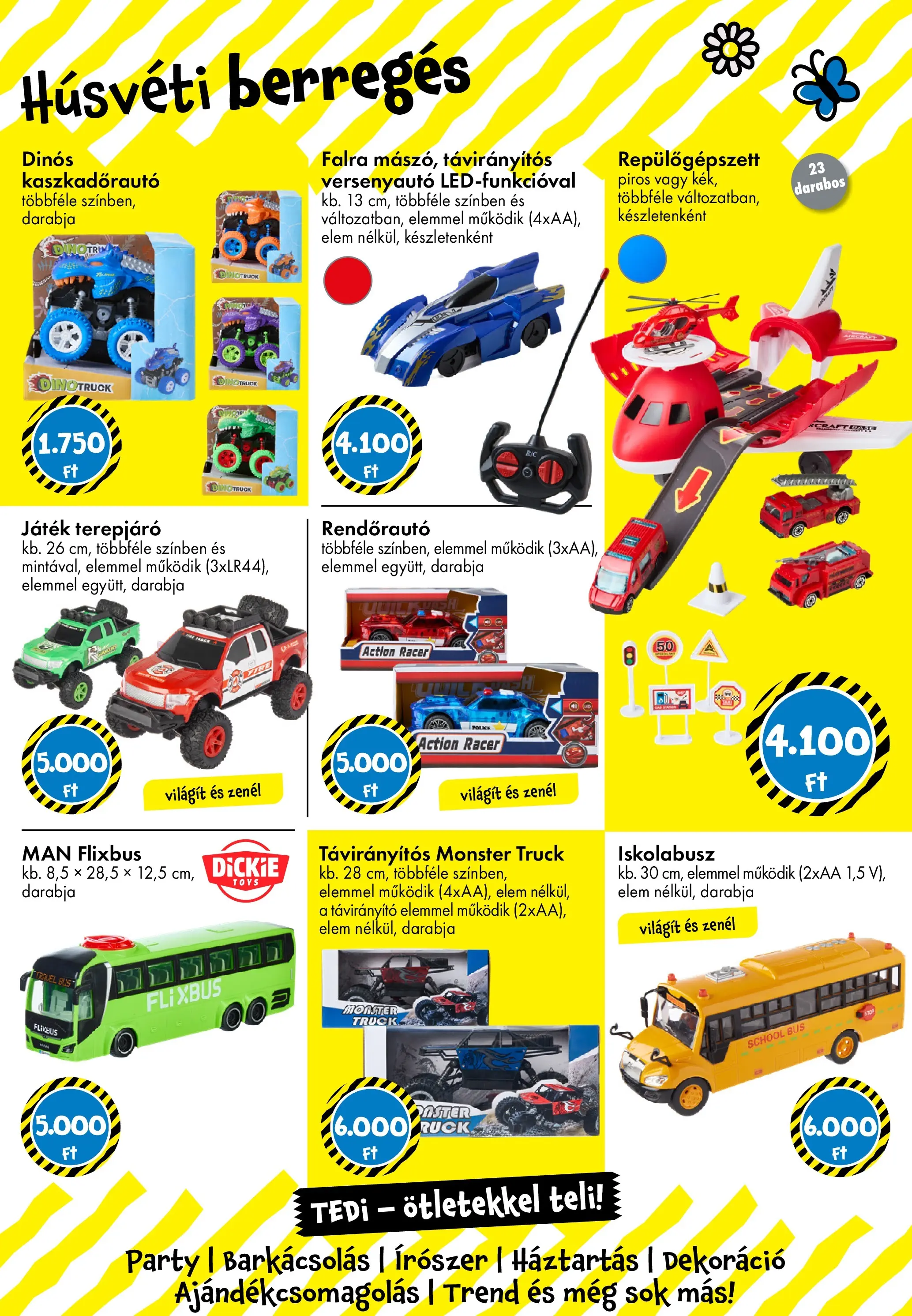 TEDi akciós újság - 2026.03.06. -tól/töl > akció, lapozható szórólap 🛍️ | Oldal: 16 | Termékek: Távirányító, Játék, Dekoráció