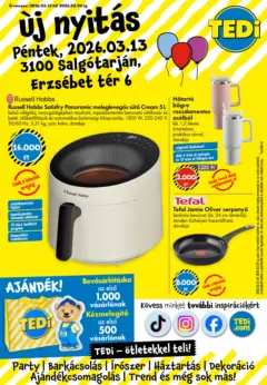 TEDi akciós újság Salgótarján - amely érvényes a következő dátumtól: 13.03.2026 TEDi akciós újság Salgótarján - amely érvényes a következő dátumtól: 13.03.2026