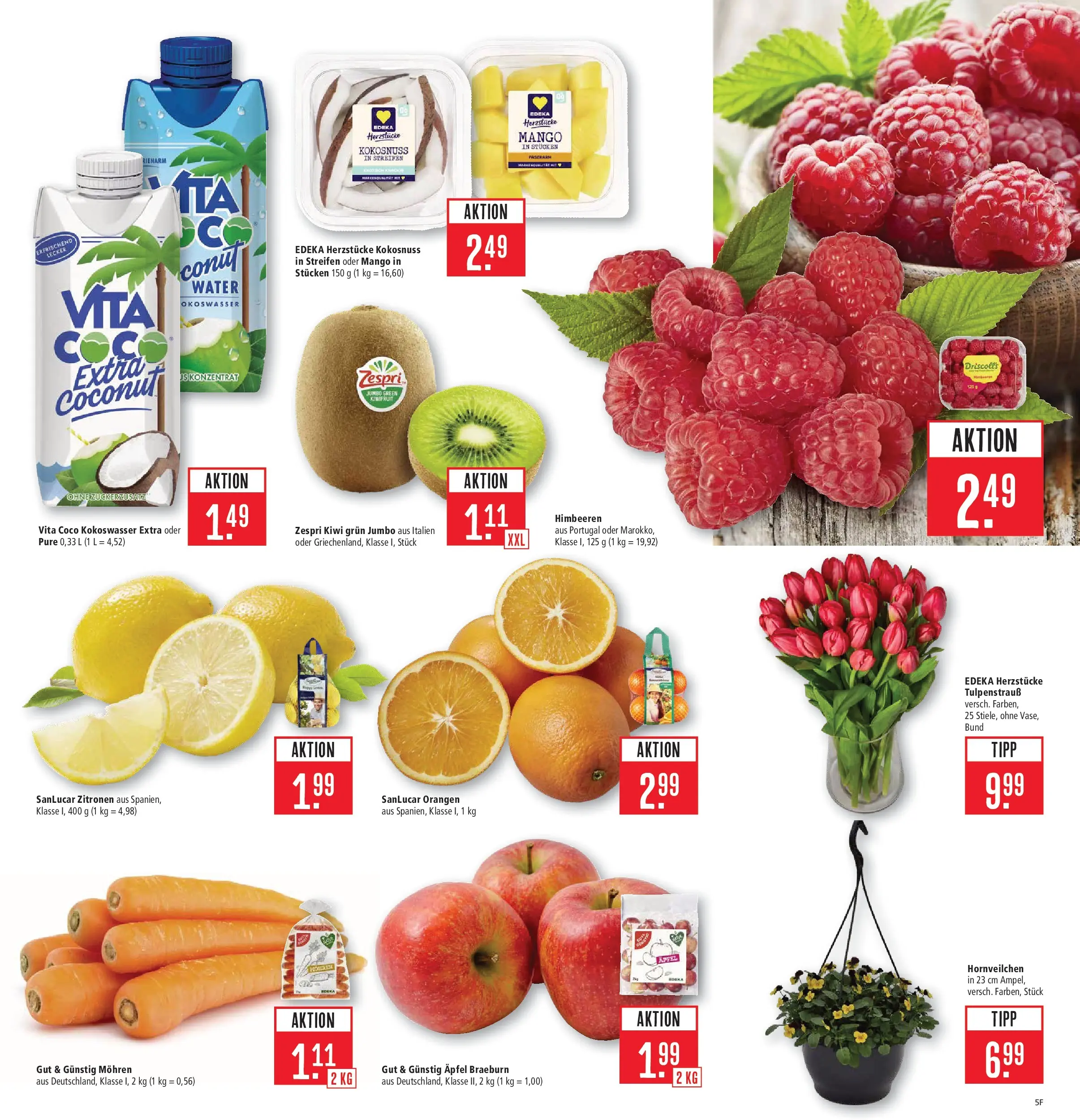 Marktkauf Prospekt Weil Am Rhein (ab 09.03.2026) » Angebote online | Seite: 5 | Produkte: Himbeeren, Orangen, Mango, Kiwi