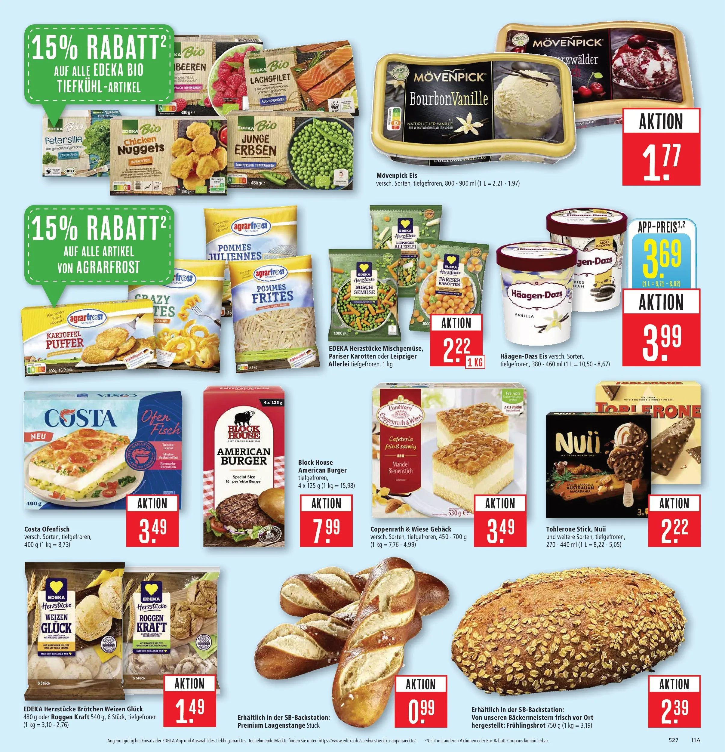 Marktkauf Prospekt Aschaffenburg (ab 09.03.2026) » Angebote online | Seite: 15 | Produkte: Pommes, Petersilie, Eis, Erbsen