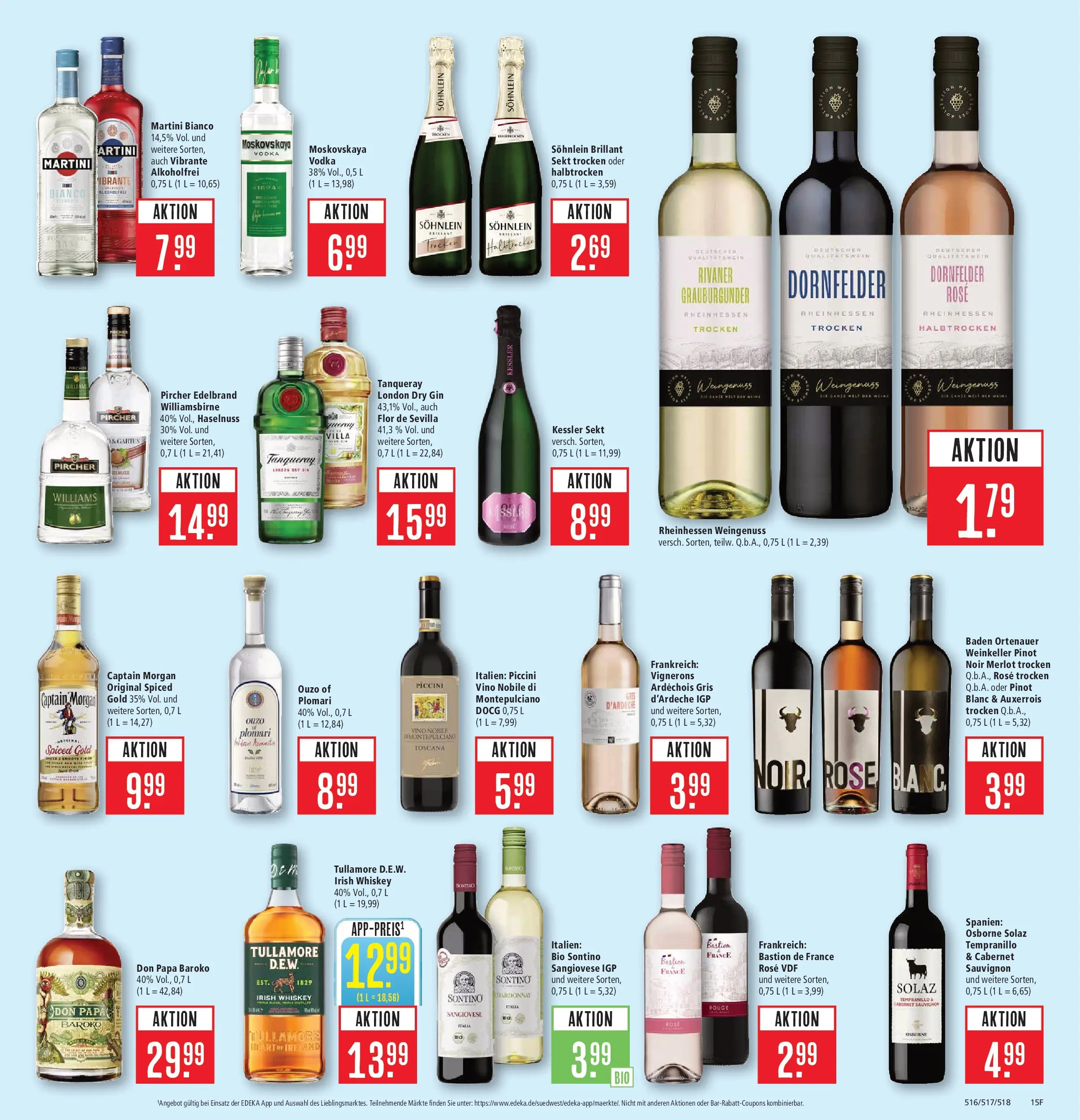 Marktkauf Prospekt Böblingen (ab 09.03.2026) » Angebote online | Seite: 23 | Produkte: Martini, Ouzo, Merlot, Captain morgan
