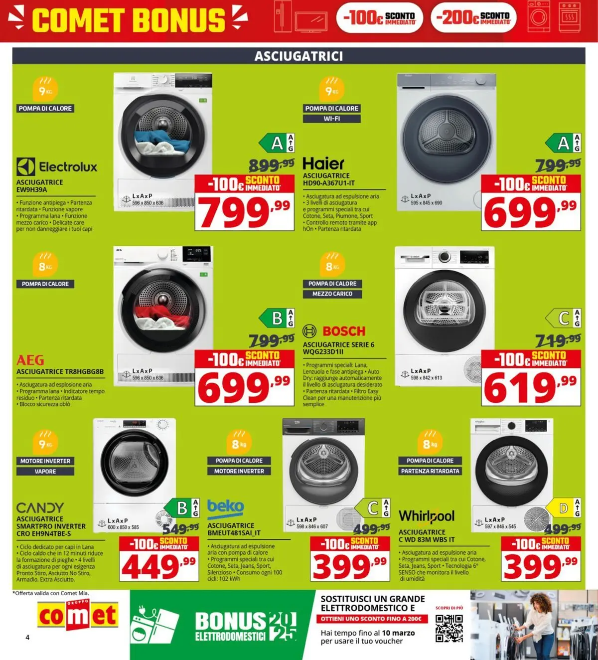 Nuovo Comet - Comet bonus! dal 05/03/2026 > offerte anteprima 🛍️ | Pagina: 4 | Prodotti: Asciugatrice, Lenzuola