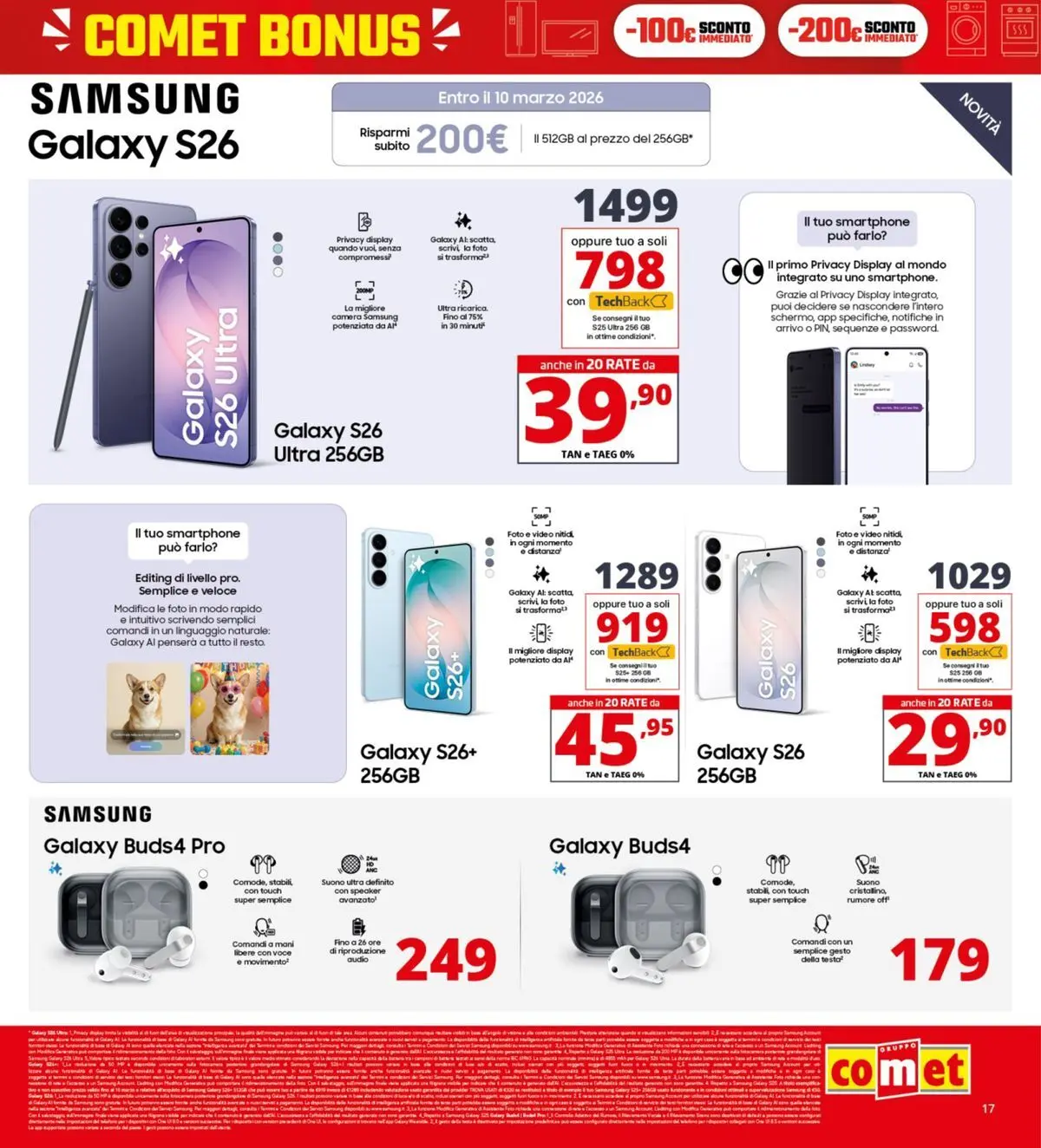 Nuovo Comet - Comet bonus! dal 05/03/2026 > offerte anteprima 🛍️ | Pagina: 17 | Prodotti: Samsung Galaxy, Audio, Speaker, Samsung