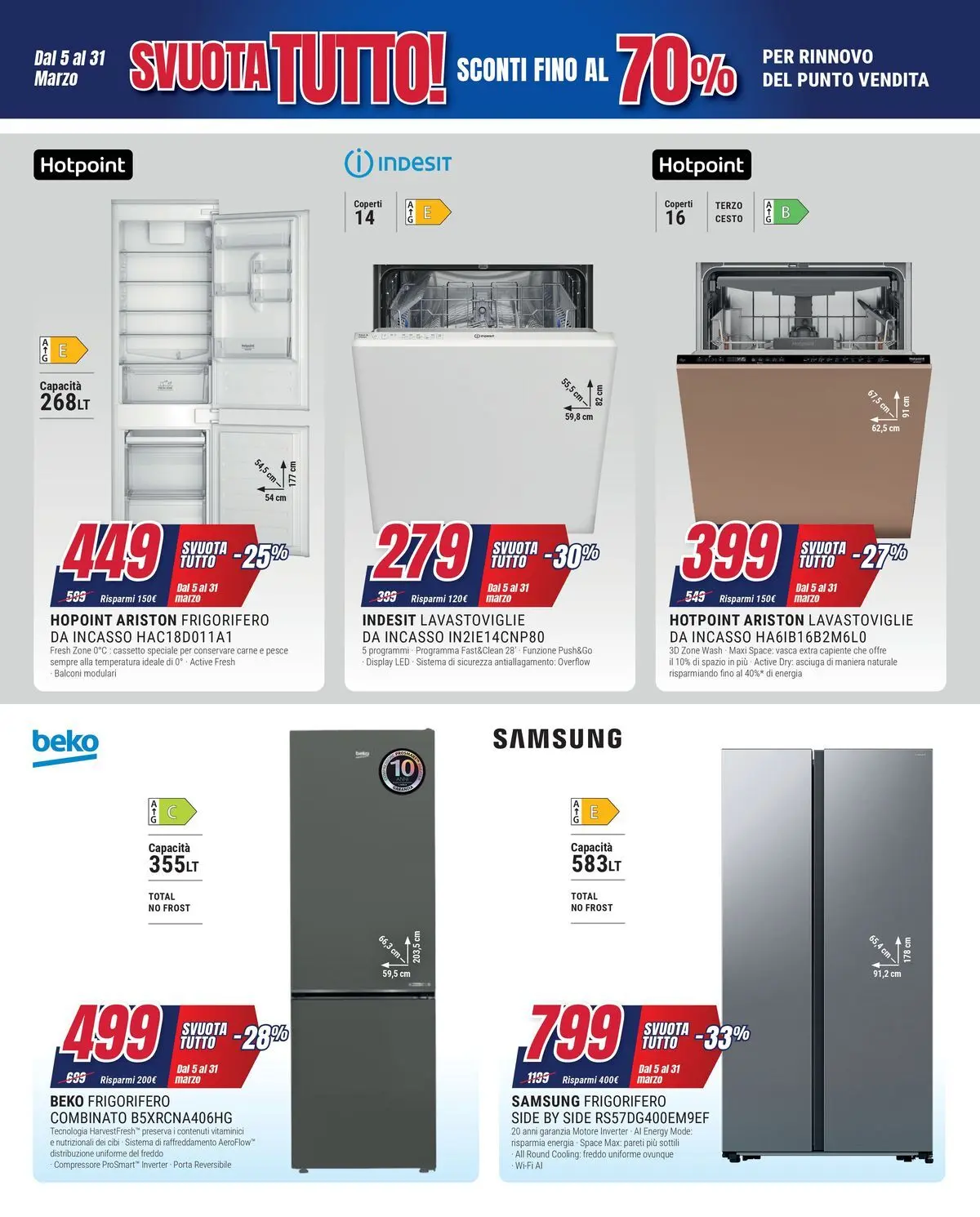 ﻿Trony volantino dal ﻿05/03/2026﻿ > ﻿Anteprima | Pagina: 7 | Prodotti: Lavastoviglie da incasso, Compressore, Lavastoviglie, Frigorifero combinato
