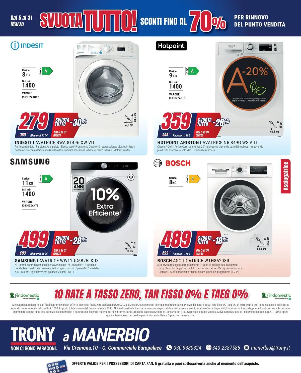 ﻿Trony volantino dal ﻿05/03/2026﻿ > ﻿Anteprima | Pagina: 8 | Prodotti: Acqua, Lavatrice, Asciugatrice, Samsung