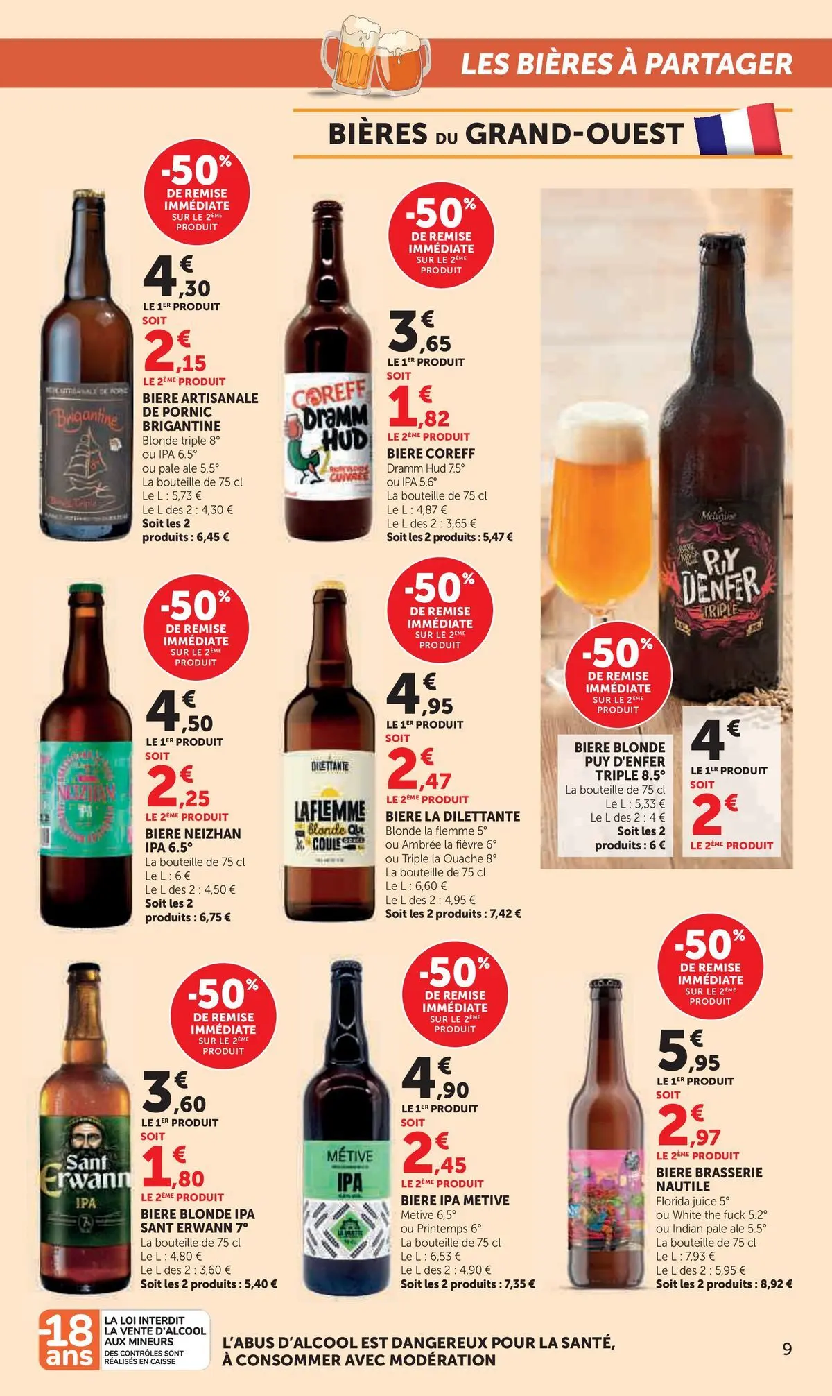 Hyper U - Jour de Marché à partir du 09/03/2026 - promo en ligne | Page: 9 | Produits: Bière blonde, Bière, Thé