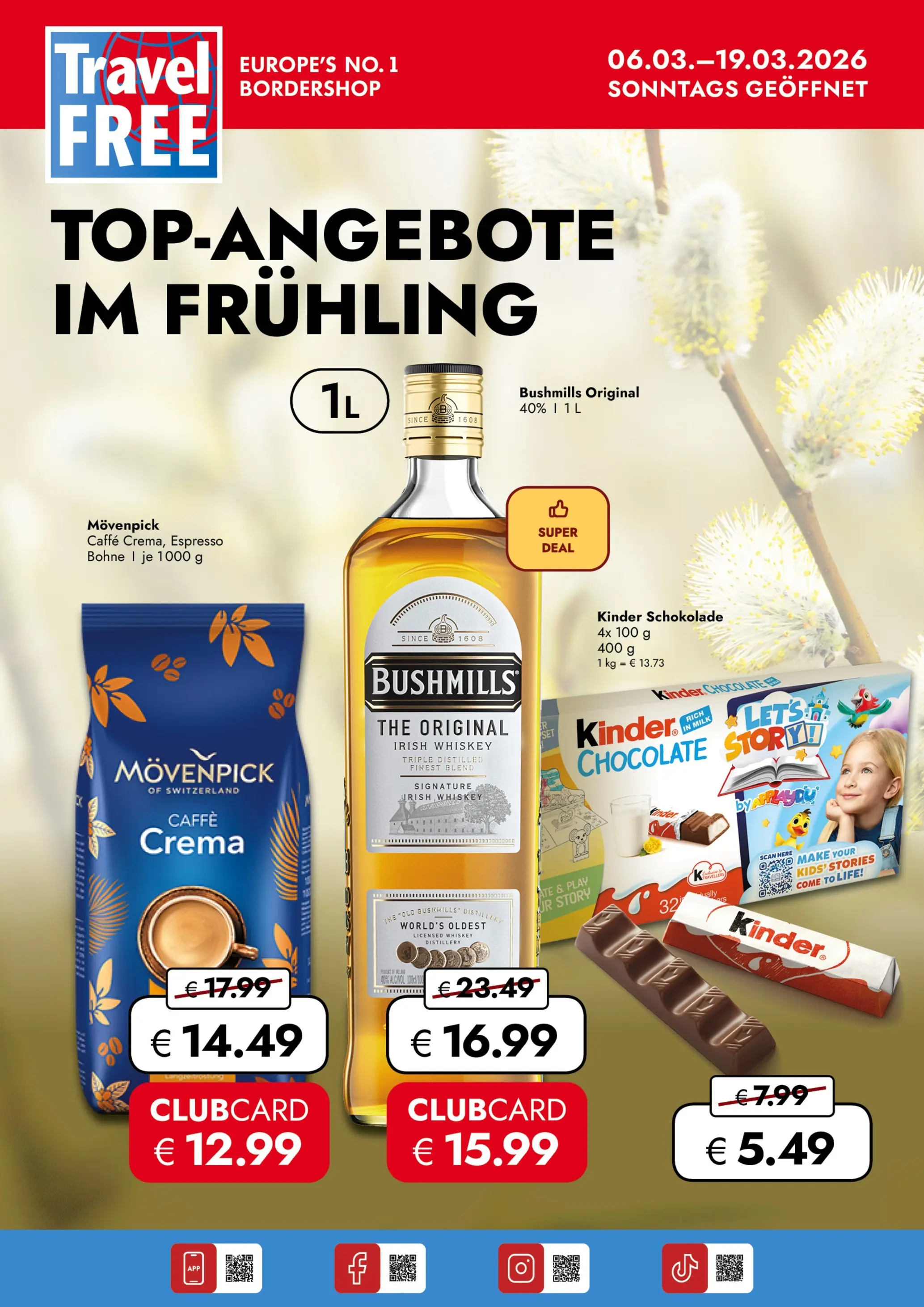 Travel FREE Aktionsangebote von 06.03.2026 - Aktuelle Angebote | Seite: 1 | Produkte: Whiskey, Schokolade