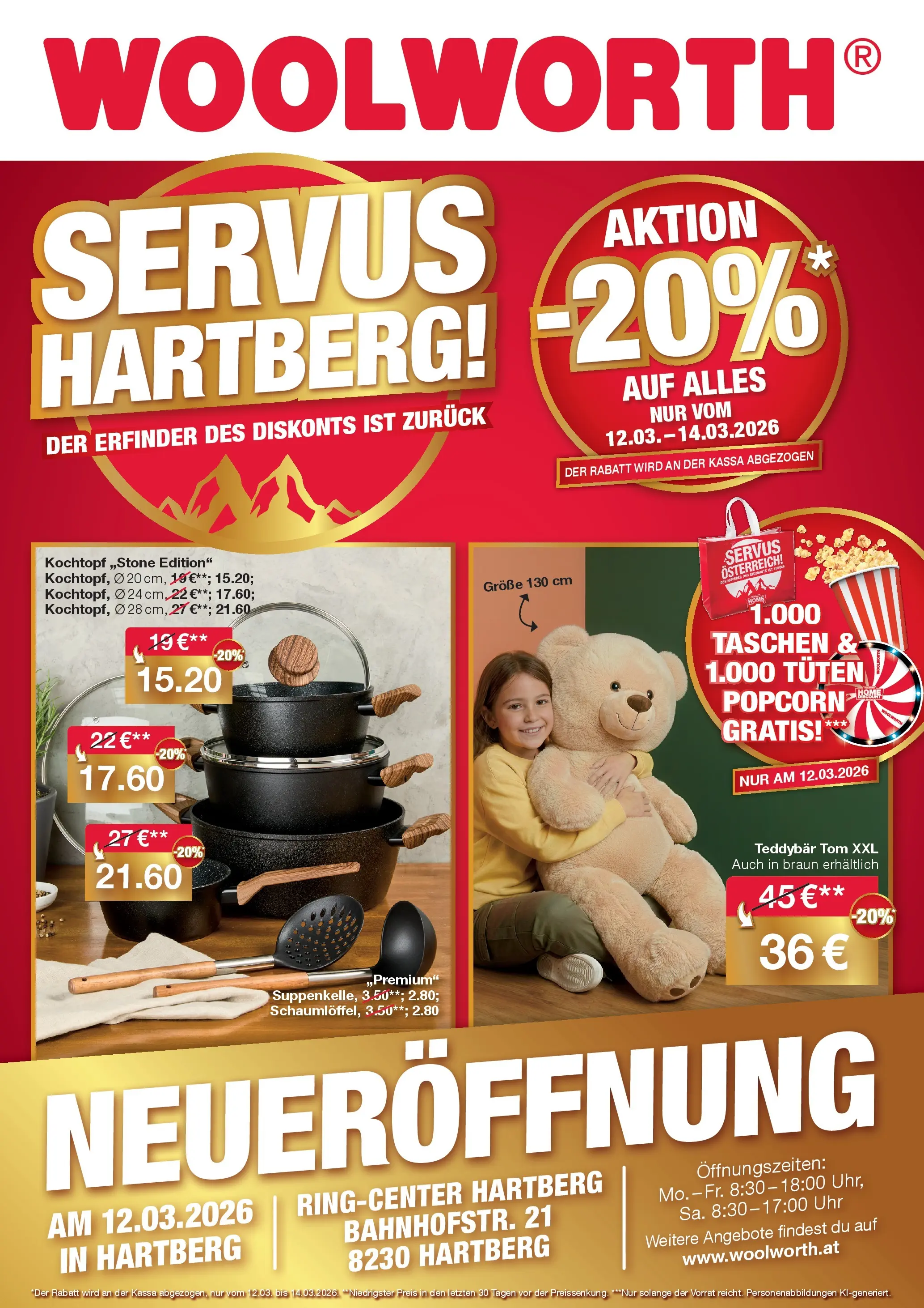 Woolworth Servus Hartberg! von 12.03.2026 - Aktuelle Angebote | Seite: 1 | Produkte: Uhr