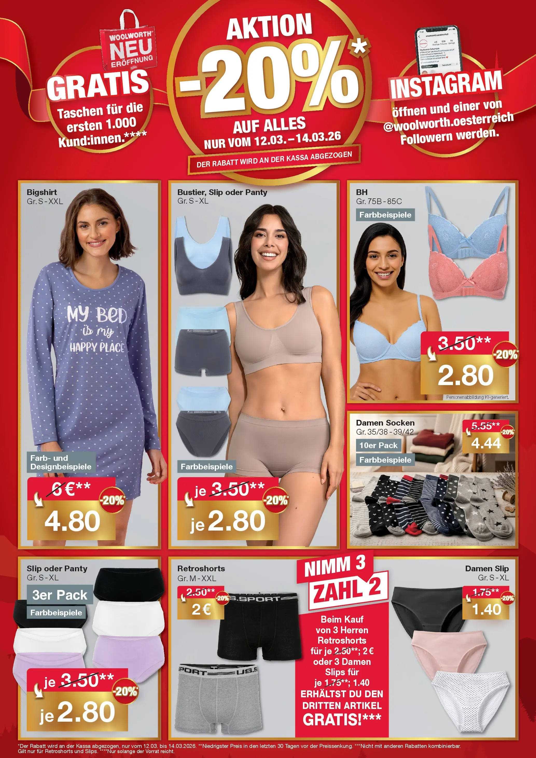 Woolworth Servus Hartberg! von 12.03.2026 - Aktuelle Angebote | Seite: 4 | Produkte: Socken, Slip