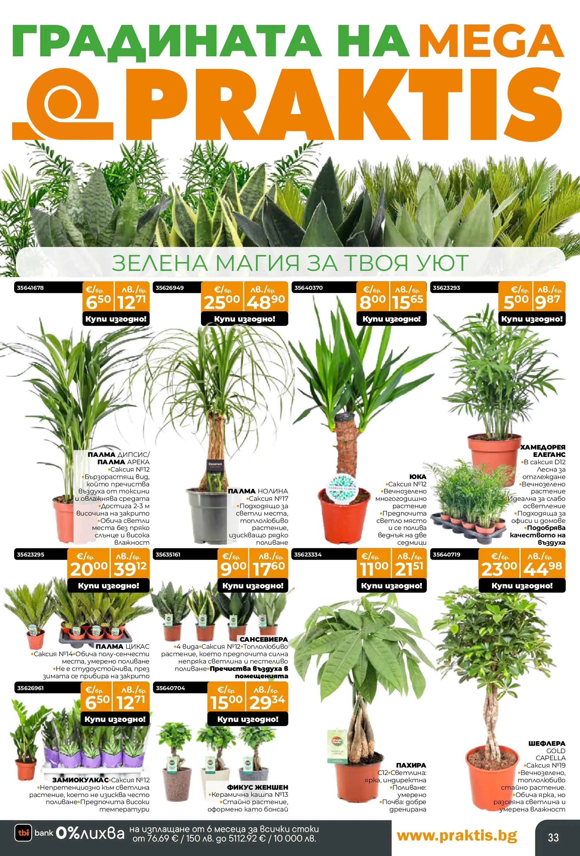 Praktis брошура - Предложения  валидна от: 09.03.2026 - 29.03.2026 - онлайн брошура | Страница: 33 | Продукти: Саксия, Палма