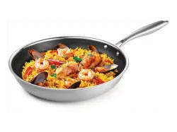 BRATMAXX 19160 Pfanne mit Wabenstruktur (Edelstahl, 28 cm)