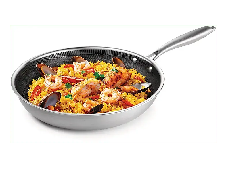 BRATMAXX 19160 Pfanne mit Wabenstruktur (Edelstahl, 28 cm)