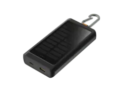 Xtorm XG2S101 Power Bank mit Solarpanel und Taschenlampe, 10.000 mAh, 15 Watt Fast Charge, Schwarz; Powerbank