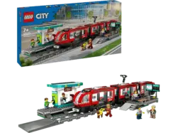 Lego City 60423 Stra&szlig;enbahn mit Haltestelle Bausatz, Mehrfarbig