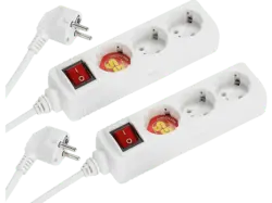 Vivanco 05713 3-fach Steckdosenleiste mit Schalter, 1.40 m, 2 St&uuml;ck
