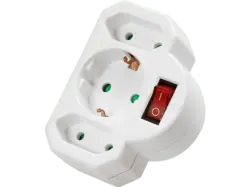 Vivanco 05256 3-fach Schukoadapter mit Schalter, Wei&szlig;