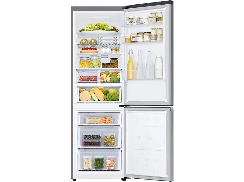 Samsung RB34C605CS9/EF K&uuml;hl- und Gefrierkombination (C, 344 l, 1853 mm hoch, freistehend, No Frost (verminderte Eisbildung), Silber)