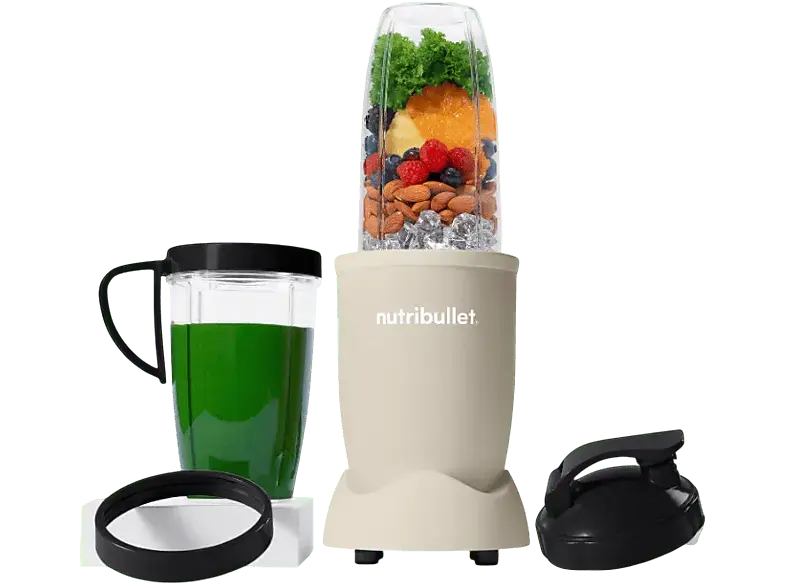 Nutri Bullet Pro NB907MASN Smoothie Maker (Sand, 900 Watt, 946 ml + 710 ml to go Becher)