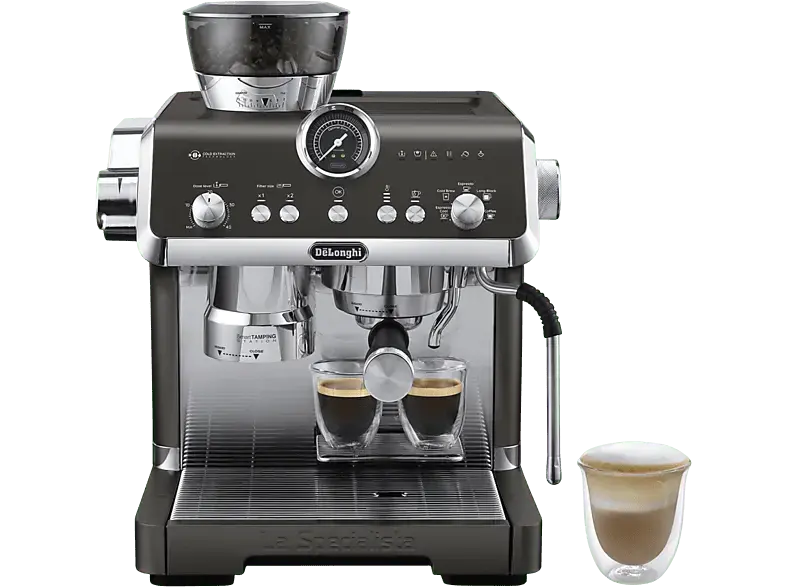 De'Longhi EC9555BK La Specialista Opera Siebtr&auml;germaschine (Schwarz, Mahlwerk mit 15 Mahlstufen, 1550 Watt, 19 bar)