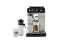 De'Longhi ECAM450.65.S Eletta Explore Cold Brew Kaffeevollautomat mit 2 externen Milchtanks (Latte Crema Hot & Latte Crema Cool) (Silber, Mahlwerk mit 13 Stufen, 19 bar, externer Milchbeh&auml;lter)