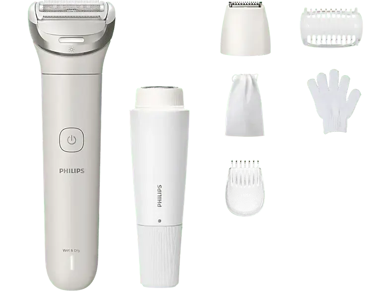 Philips BRL159/00 Lady Shaver Series 8000; Kabelloser Nass- und Trocken Rasierer, mit 6 Zubeh&ouml;rteile