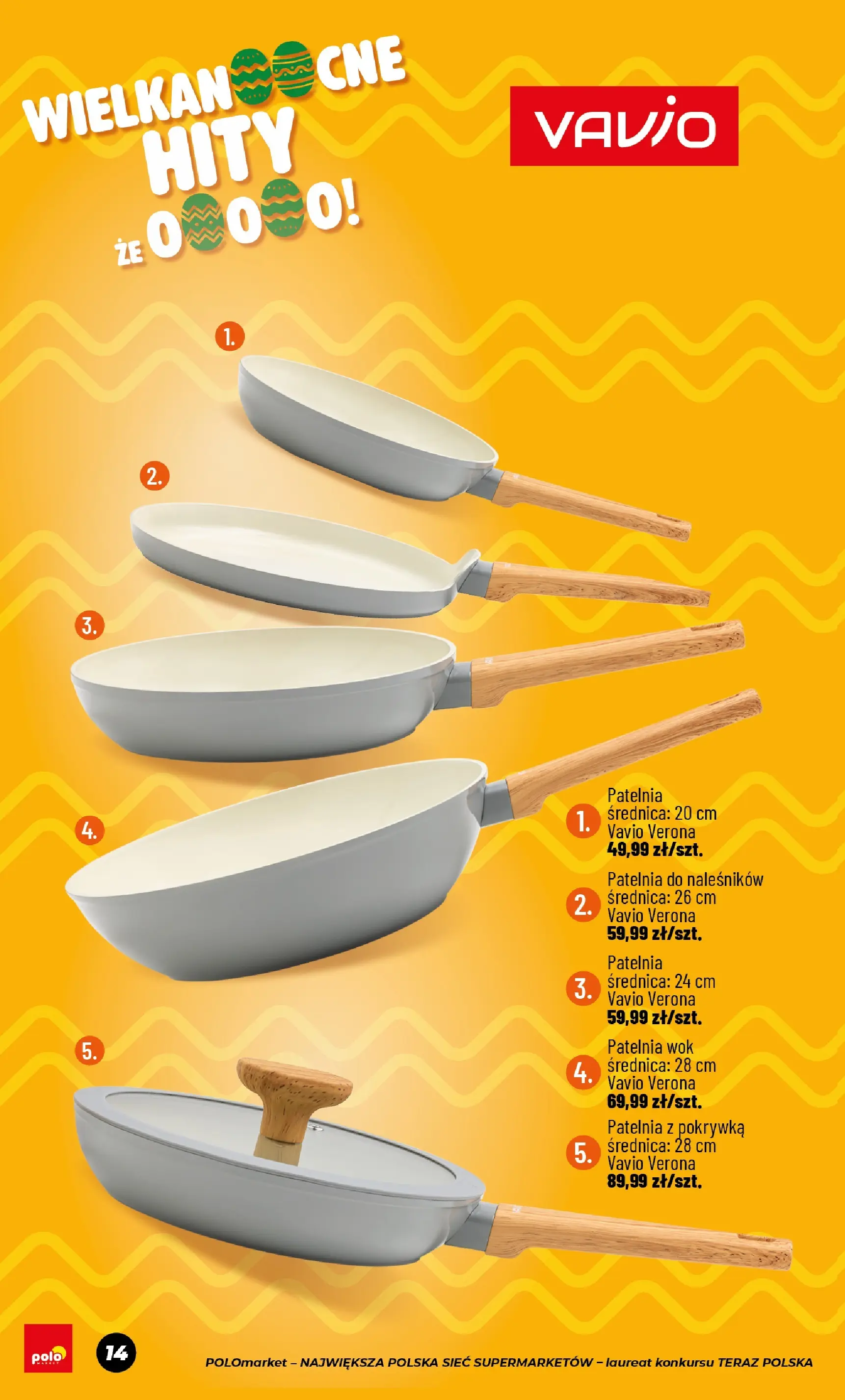 Nowa POLOmarket gazetka od jutra 06.03.2026 (PDF) | Strona: 14 | Produkty: Patelnia wok, Patelnia