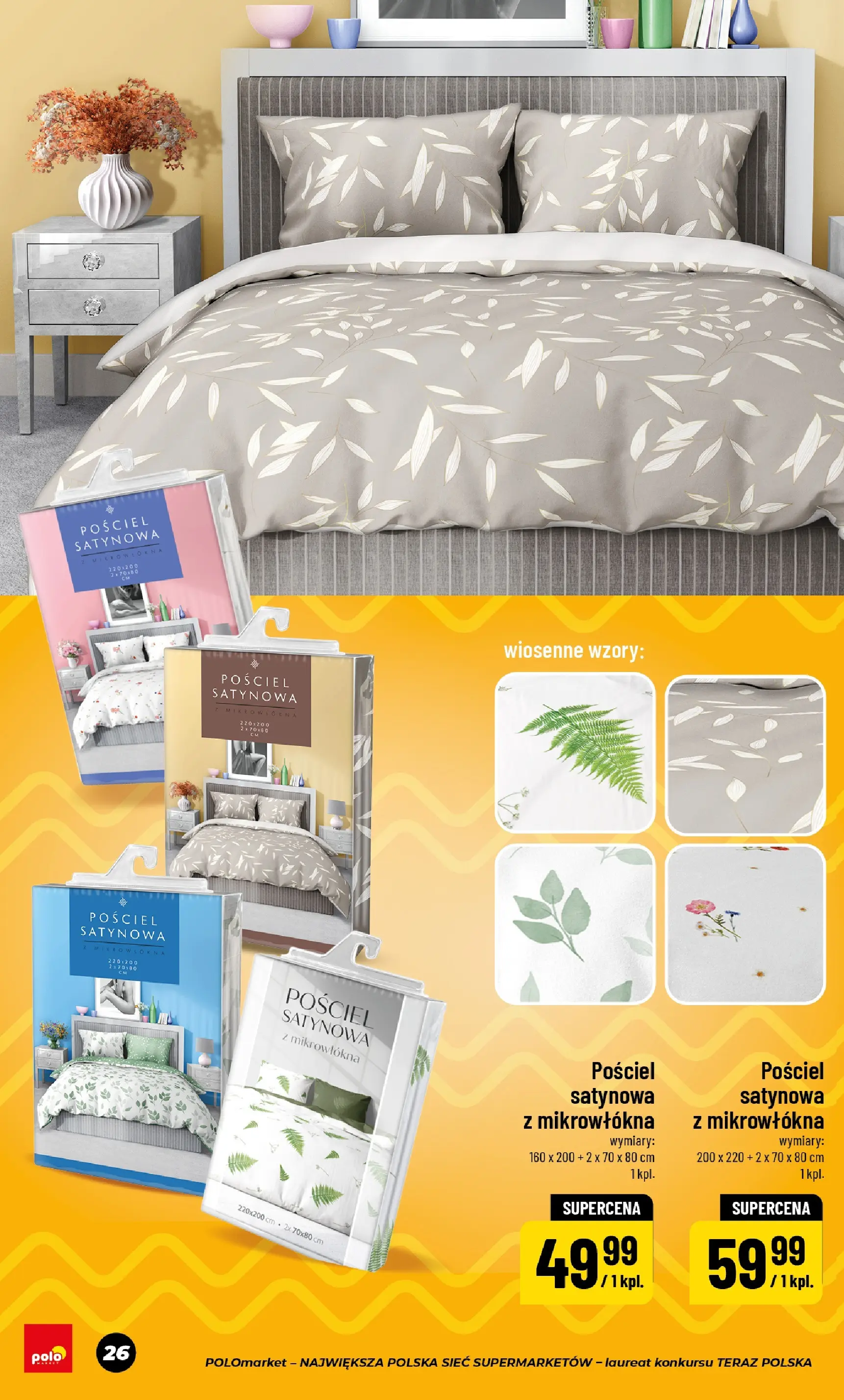 Nowa POLOmarket gazetka od jutra 06.03.2026 (PDF) | Strona: 26 | Produkty: Pościel, Pościel satynowa, Pościel satynowa z mikrowłókna