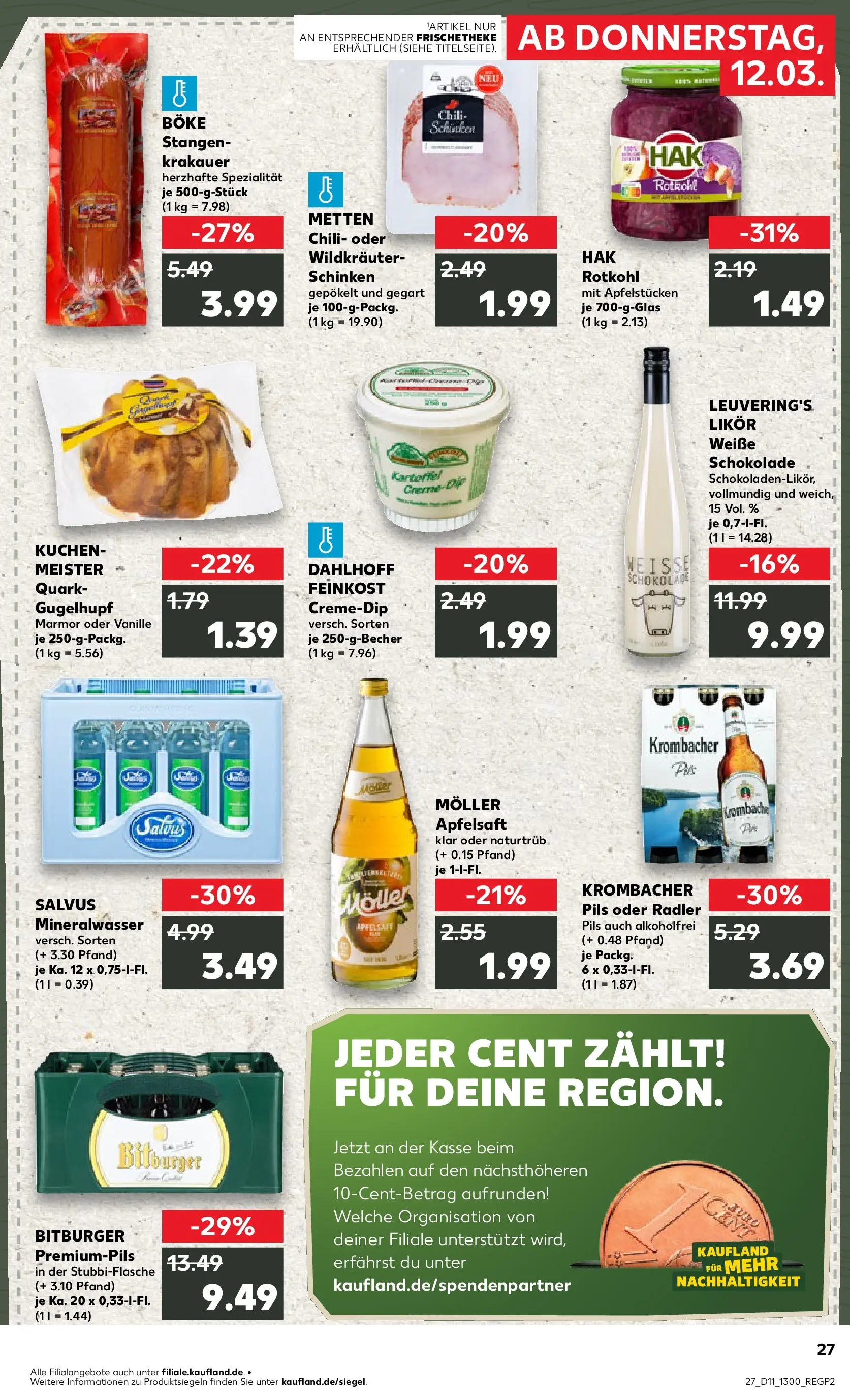 Prospekt Kaufland ab 12.03.2026 » Angebote Online zum Blättern | Seite: 27 | Produkte: Likör, Apple, Chili, Krombacher