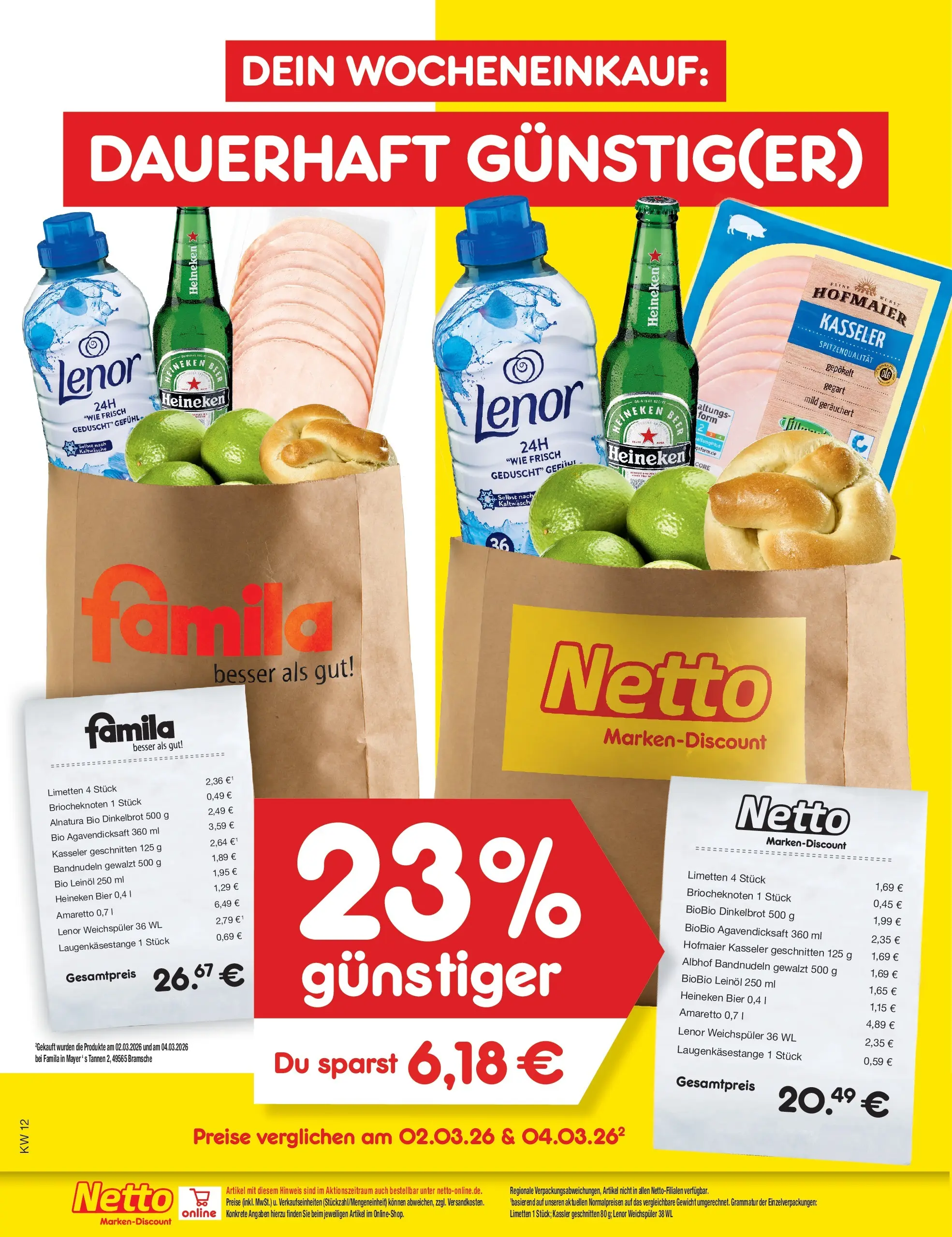 Netto Marken-Discount Prospekt Stemwede-Dielingen	 (ab 09.03.2026) » Angebote | Seite: 1 | Produkte: Lenor, Leinöl, Heineken, Weichspüler
