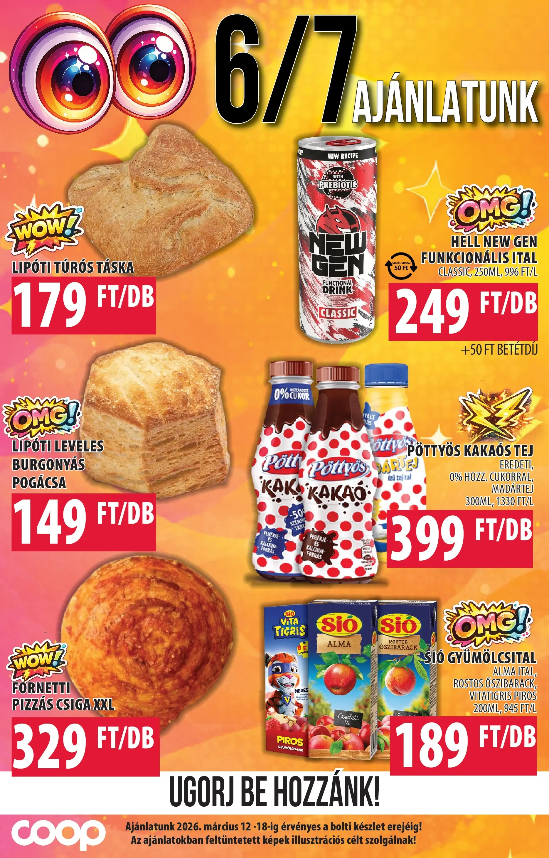 COOP Szolnok akciós újság Székesfehérvár - 2026.03.12. -tól/töl > akció, lapozható szórólap 🛍️ | Oldal: 3 | Termékek: Őszibarack, Gyümölcsital, Túrós táska, Tej