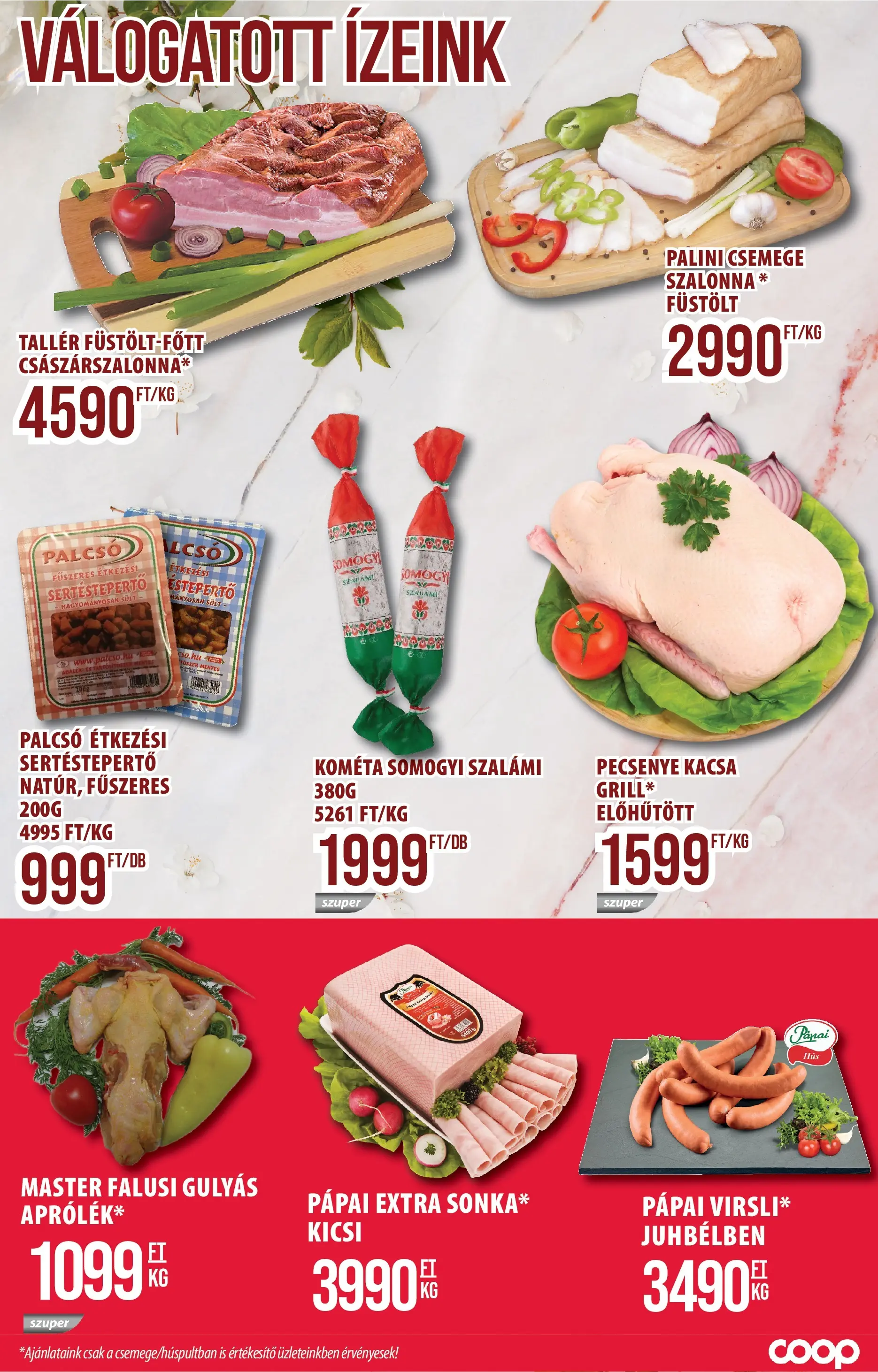 COOP Szolnok akciós újság Székesfehérvár - 2026.03.12. -tól/töl > akció, lapozható szórólap 🛍️ | Oldal: 4 | Termékek: Szalámi, Szalonna, Kacsa