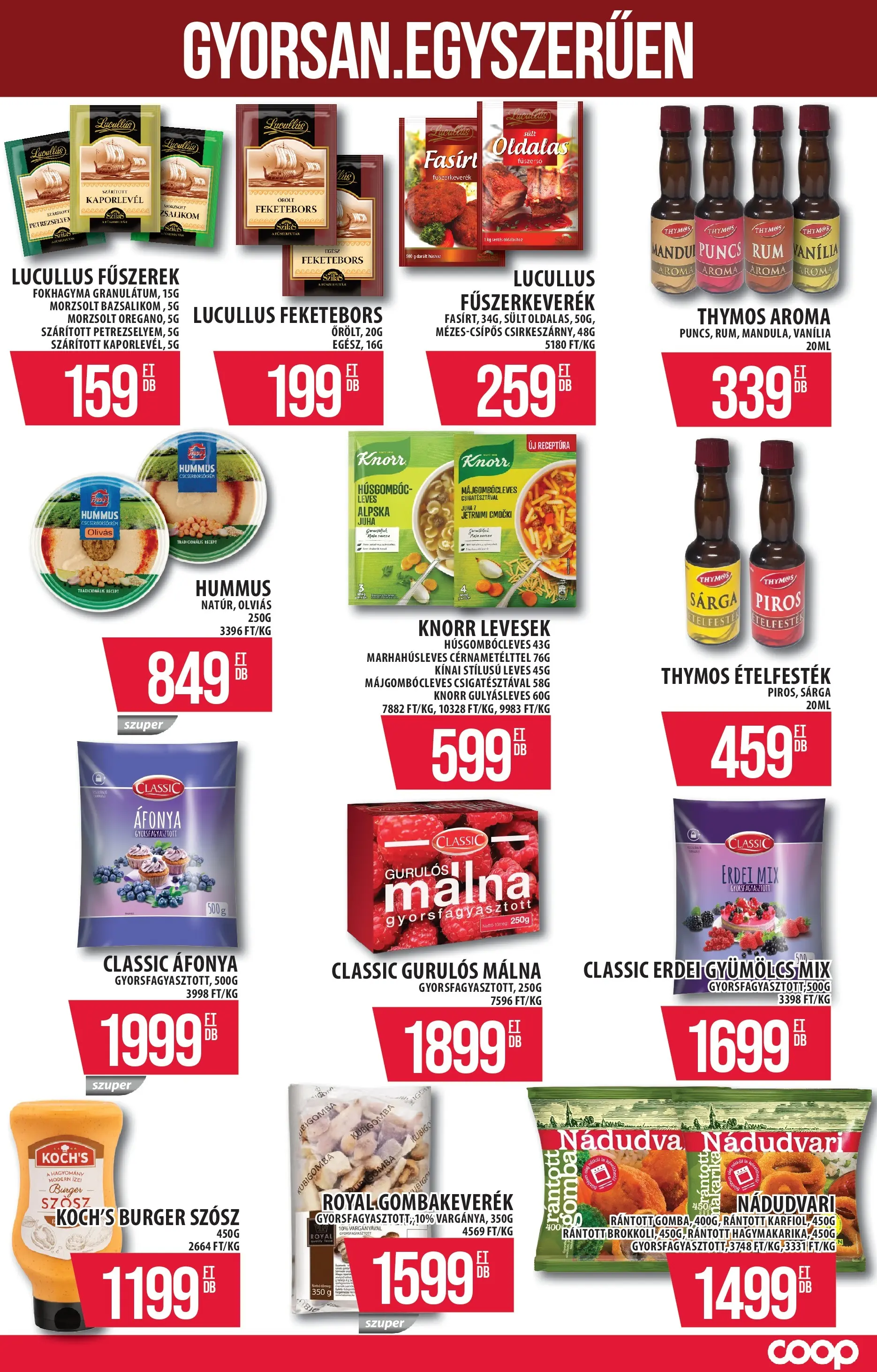 COOP Szolnok akciós újság Székesfehérvár - 2026.03.12. -tól/töl > akció, lapozható szórólap 🛍️ | Oldal: 9 | Termékek: Málna, Petrezselyem, Rum, Szósz