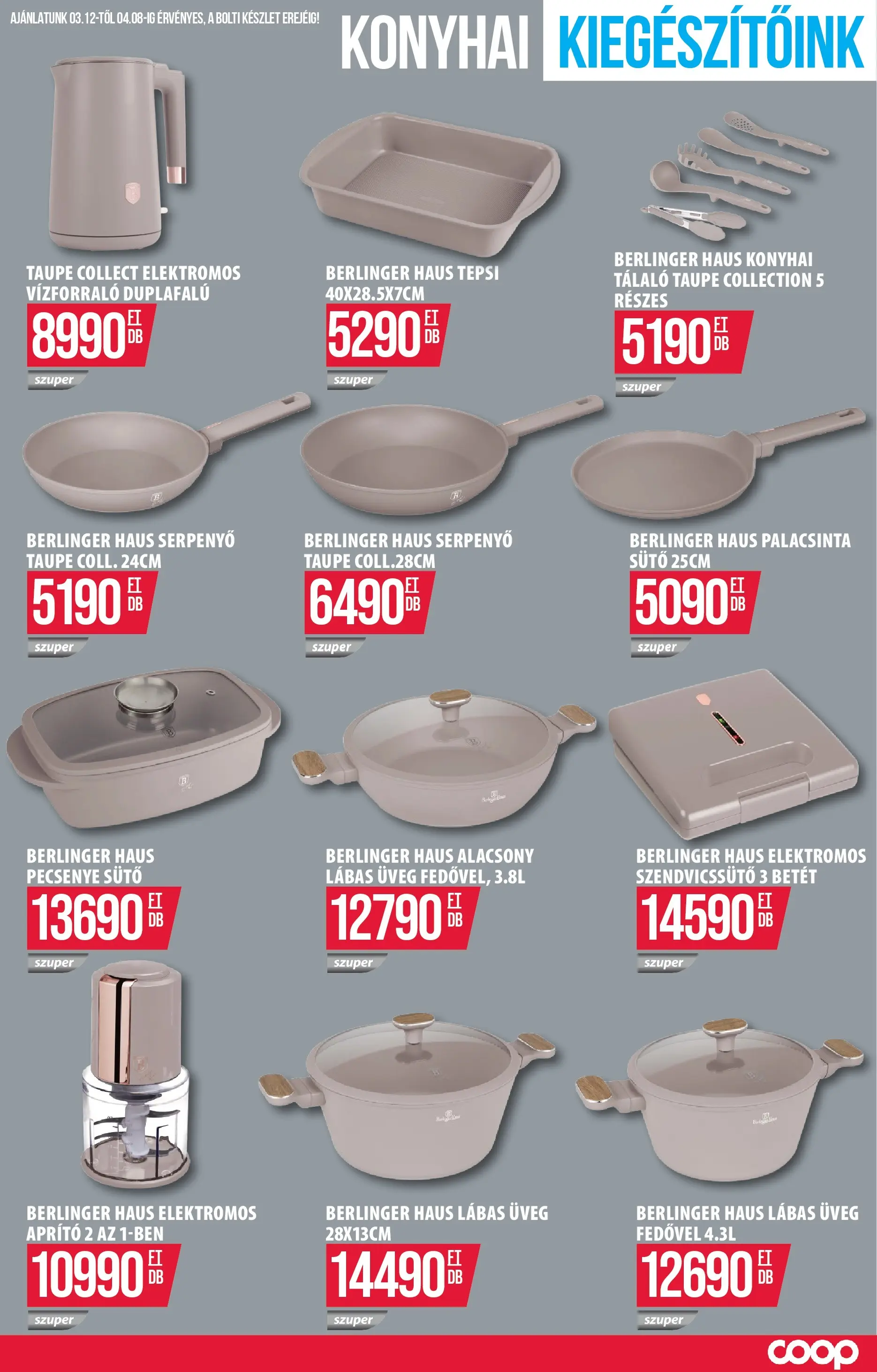 COOP Szolnok akciós újság Székesfehérvár - 2026.03.12. -tól/töl > akció, lapozható szórólap 🛍️ | Oldal: 10 | Termékek: Aprító, Vízforraló, Szendvicssütő, Serpenyő