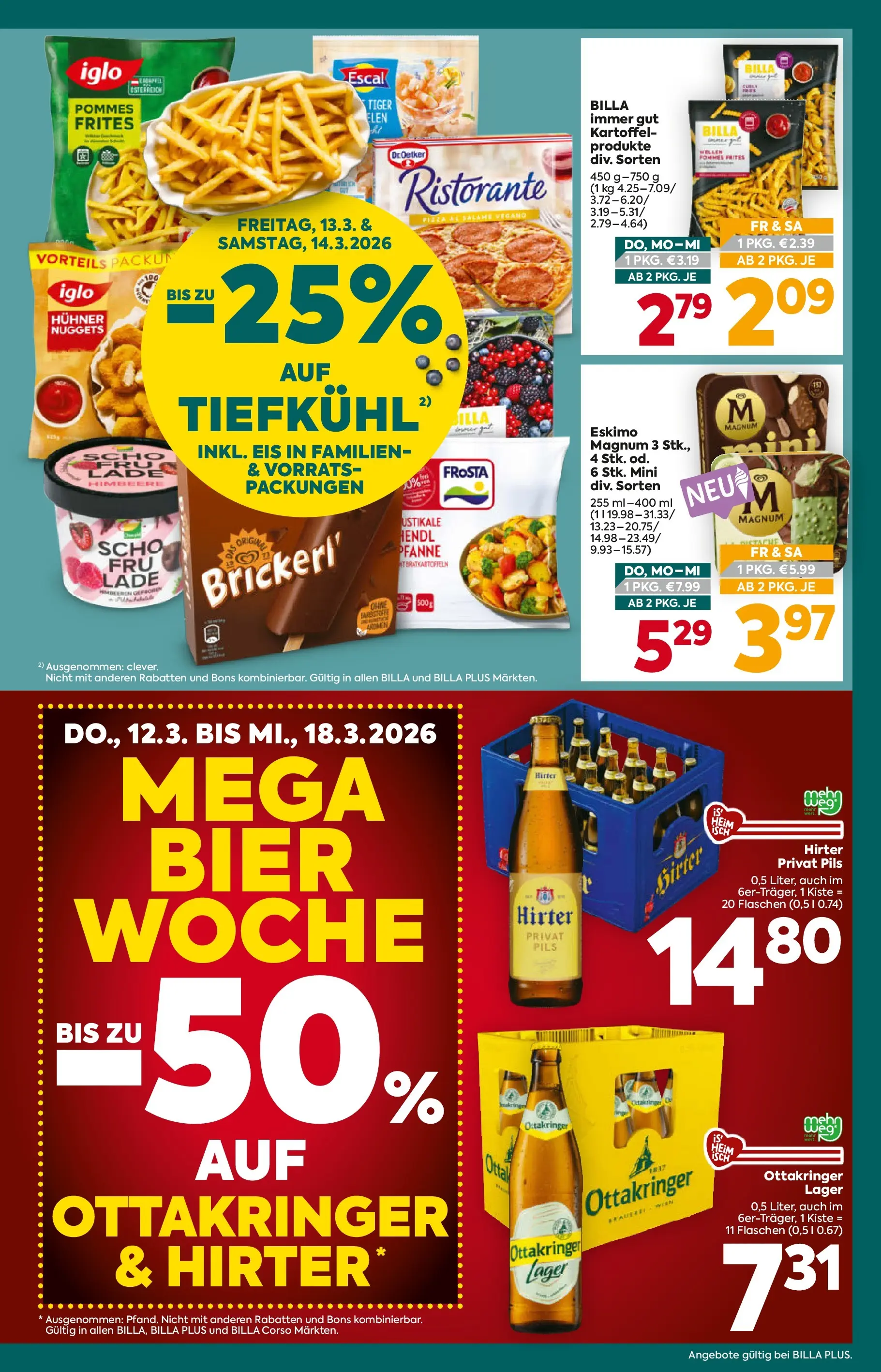 Billa Plus - BILLA PLUS: Flugblatt Burgenland von 11.03.2026 - Aktuelle Angebote | Seite: 3 | Produkte: Eis, Himbeere, Bier