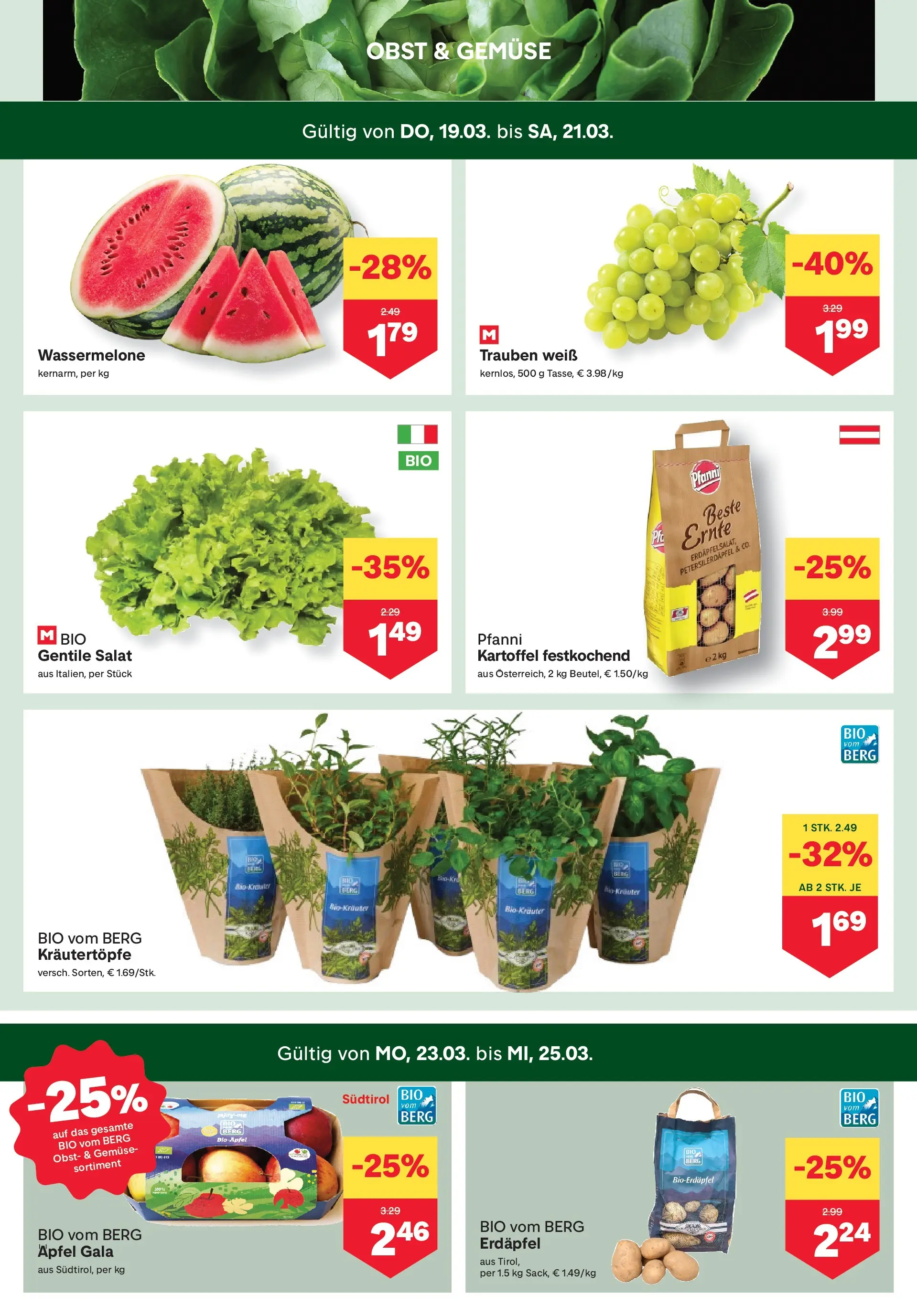 MPREIS Saalbach von 18.03.2026 - Aktuelle Angebote | Seite: 2 | Produkte: Salat, Gemüse, Wassermelone, Äpfel