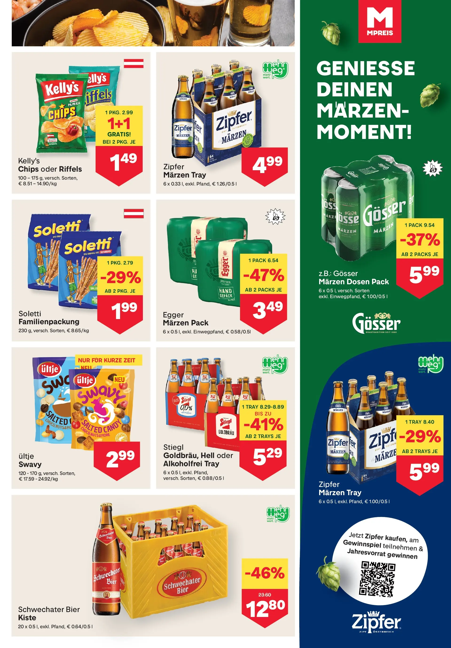 MPREIS Saalbach von 18.03.2026 - Aktuelle Angebote | Seite: 9 | Produkte: Chips, Bier