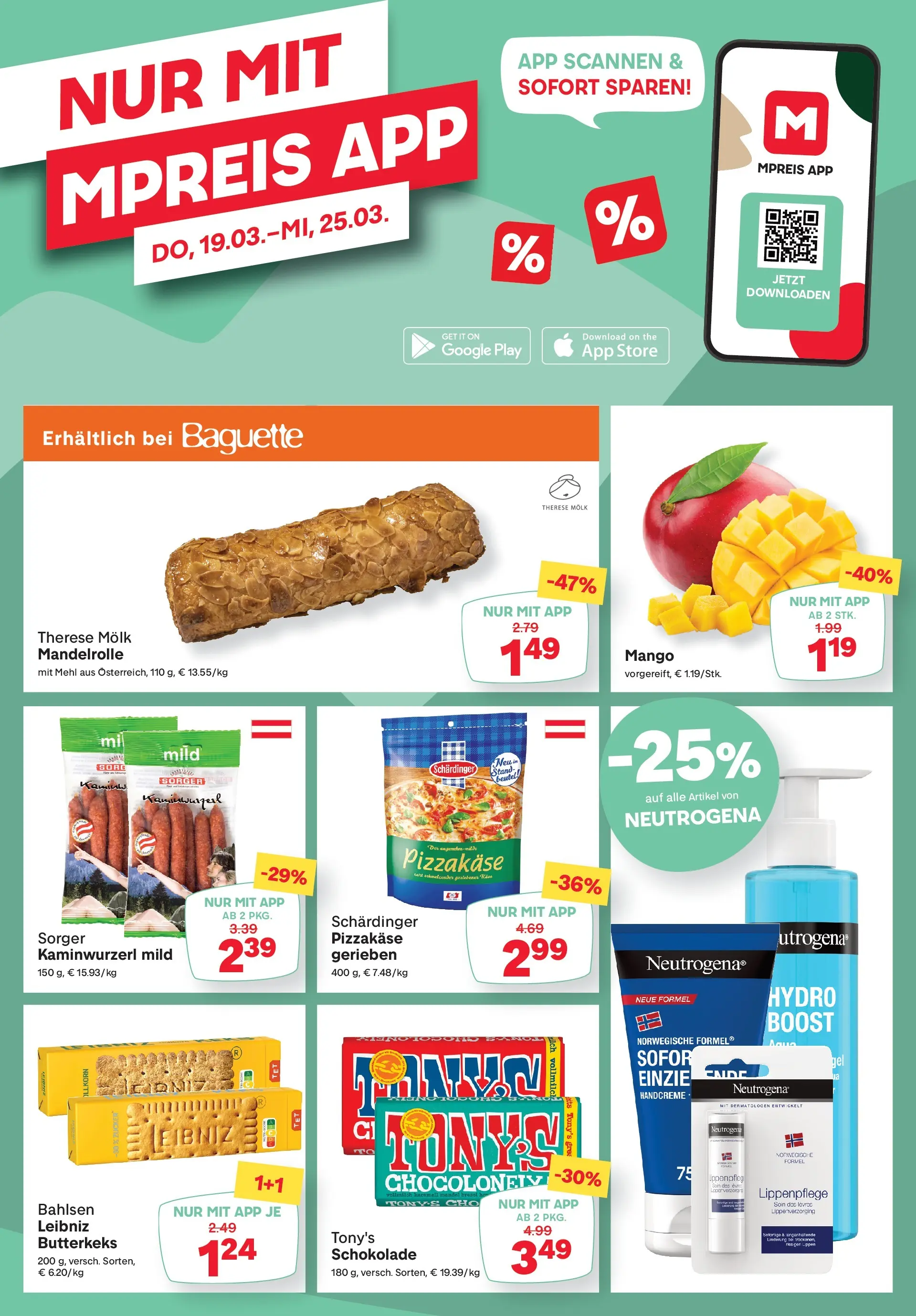 MPREIS Saalbach von 18.03.2026 - Aktuelle Angebote | Seite: 13 | Produkte: Mango, Jääkaappipakastin, Schokolade, Handcreme