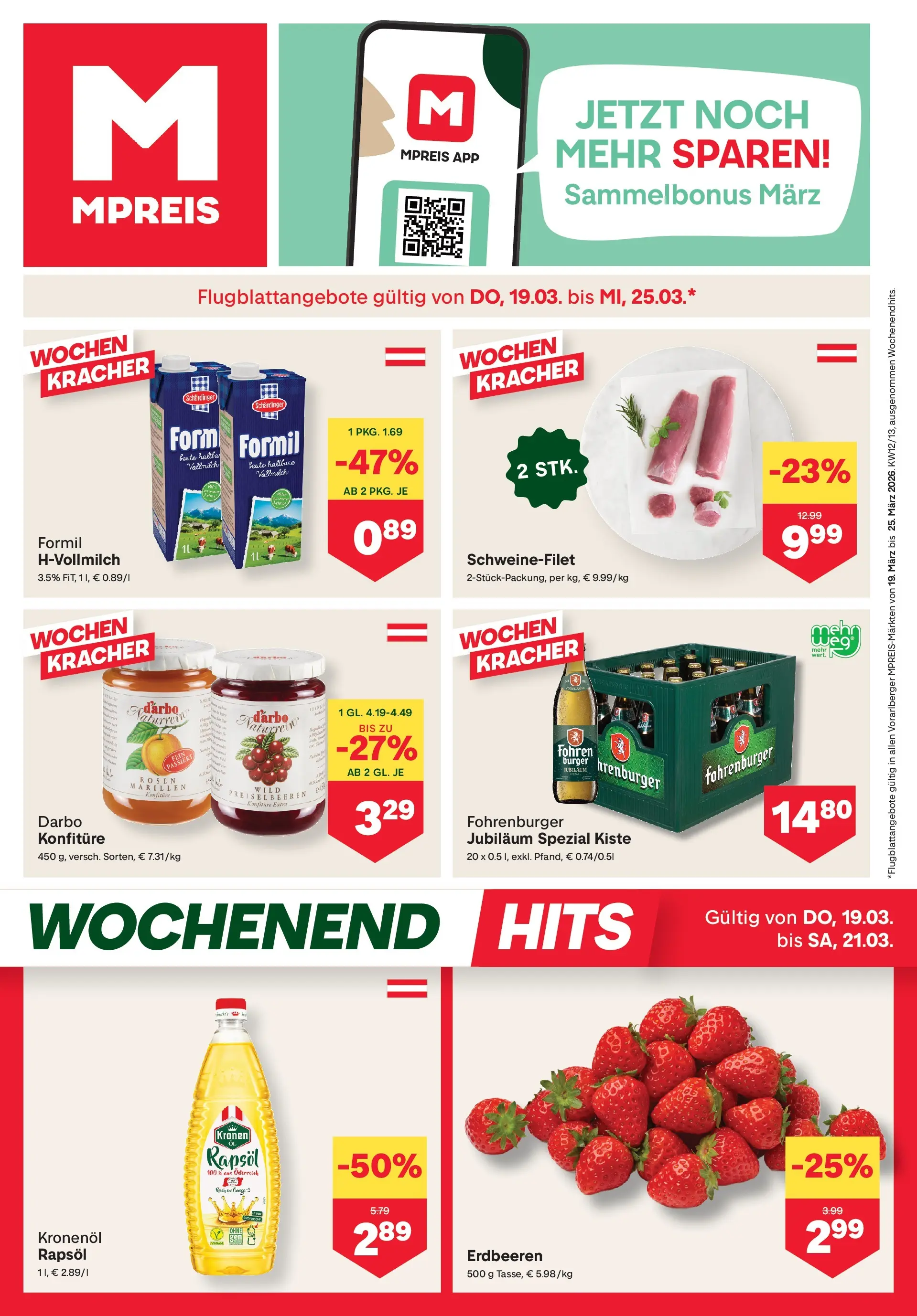 MPREIS St.Gallenkirch von 19.03.2026 - Aktuelle Angebote | Seite: 1 | Produkte: Erdbeeren