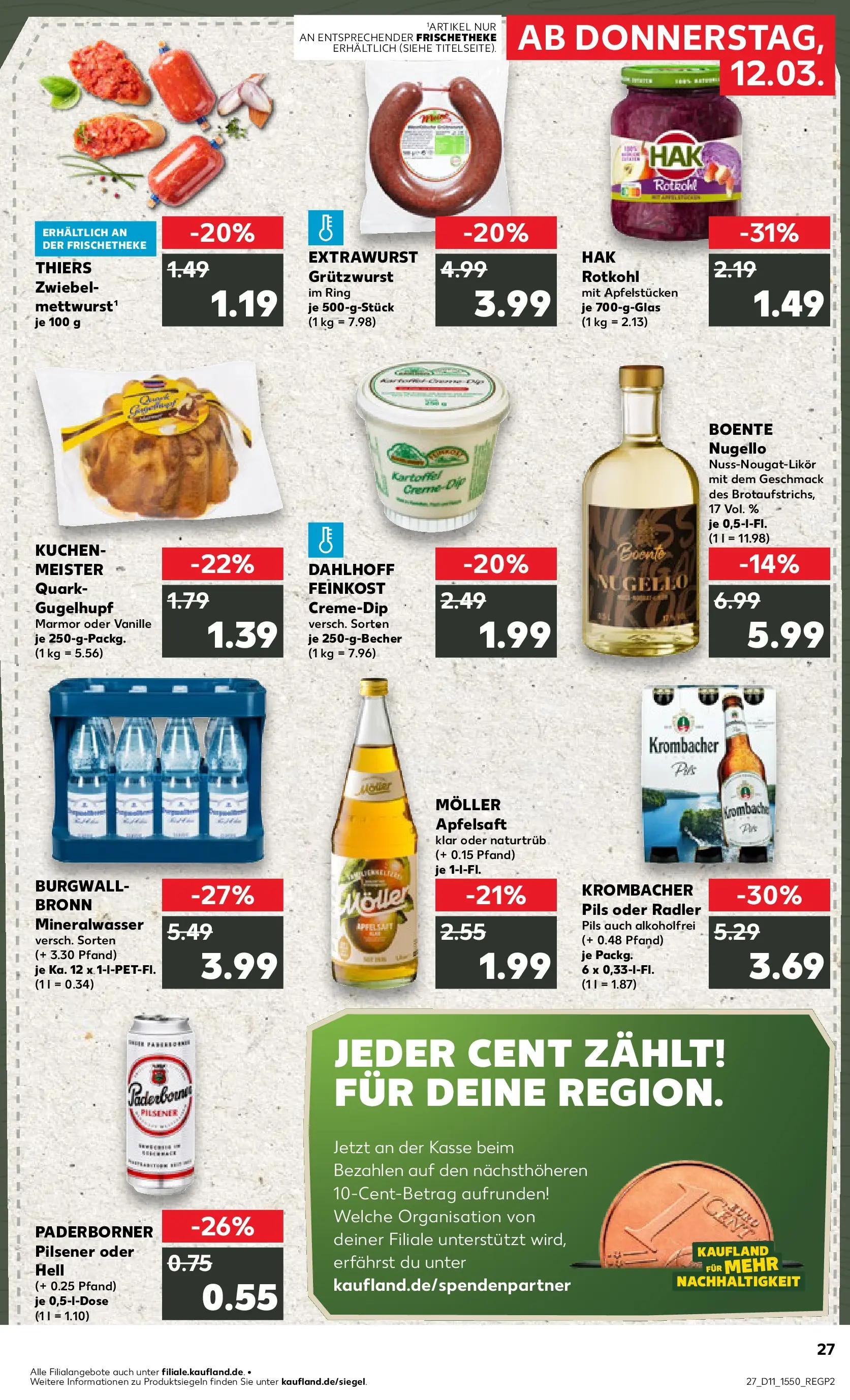 Prospekt Kaufland ab 09.03.2026 » Angebote Online zum Blättern | Seite: 39 | Produkte: Quark, Apple, Krombacher, Kuchen
