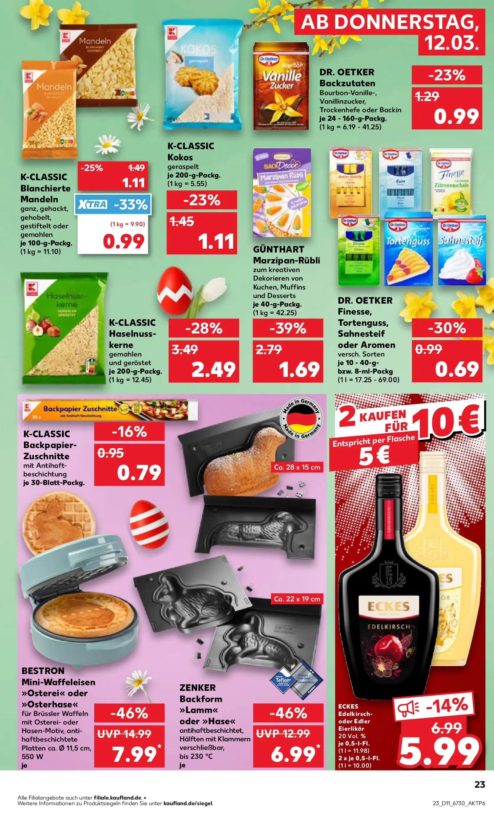 Prospekt Kaufland ab 09.03.2026 » Angebote Online zum Blättern | Seite: 35 | Produkte: Mandeln, Waffeln, Zucker, Bourbon